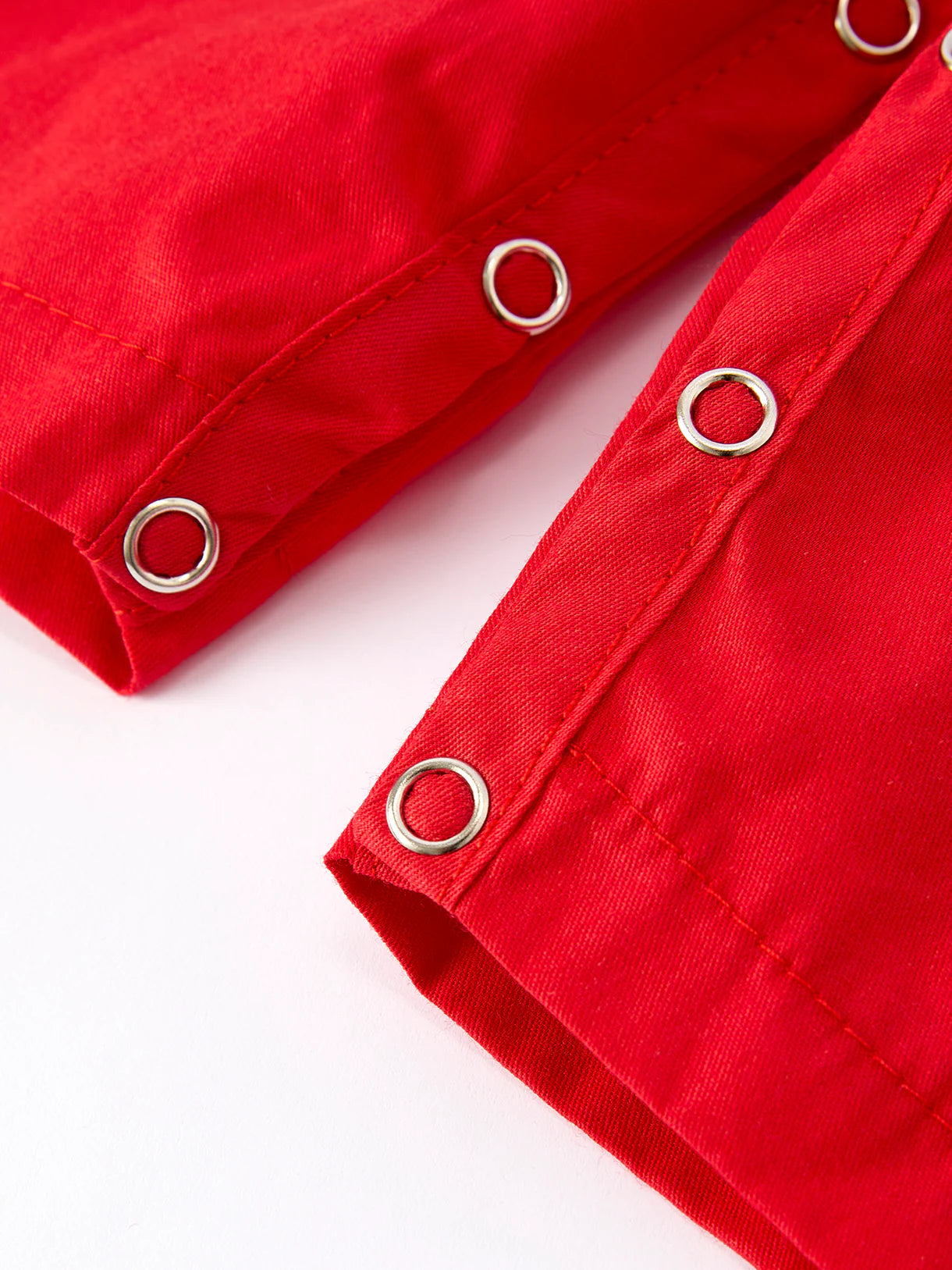 Christmas Gingerbread Embroidery Red Baby Boy Romper