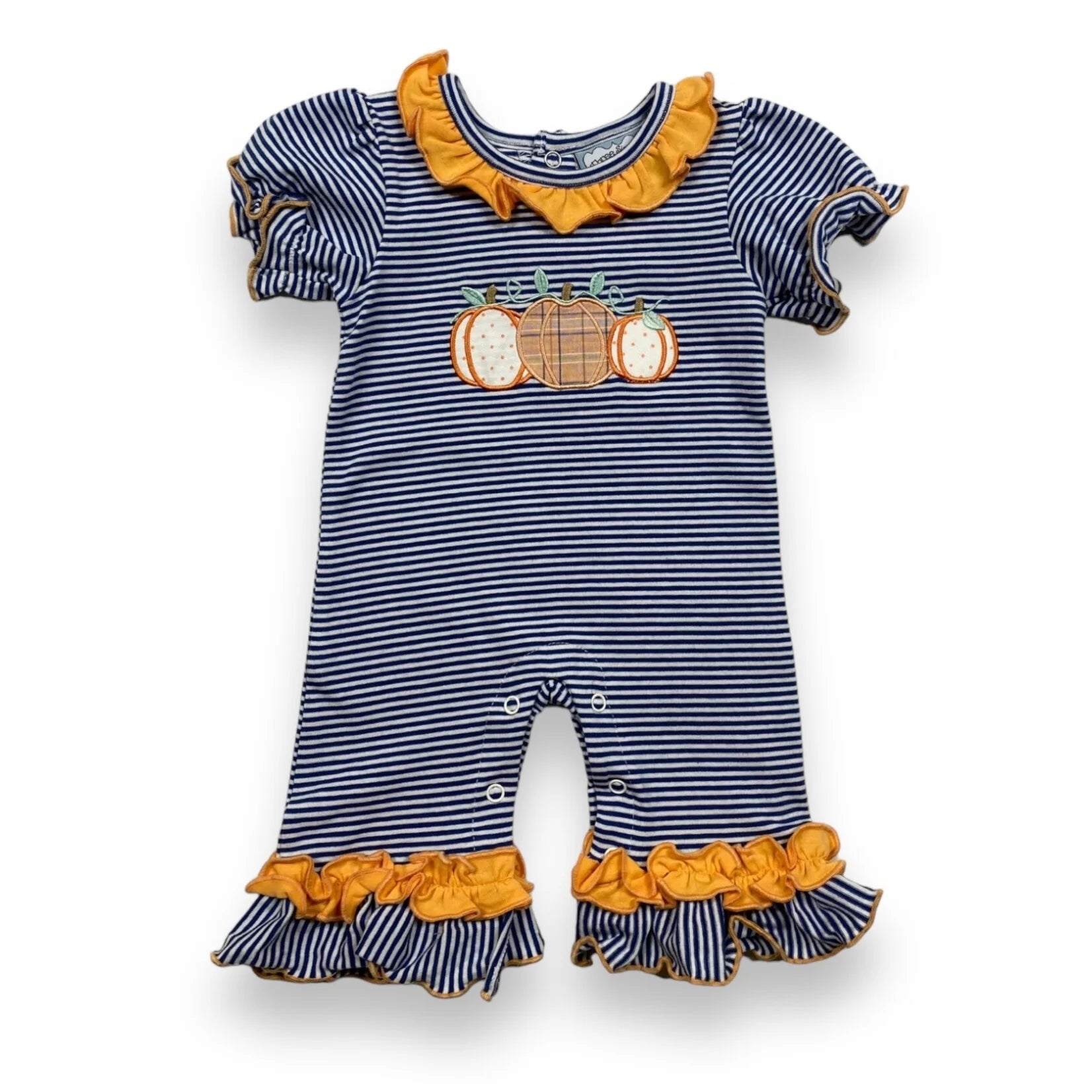 Pumpkin Applique Girls Romper