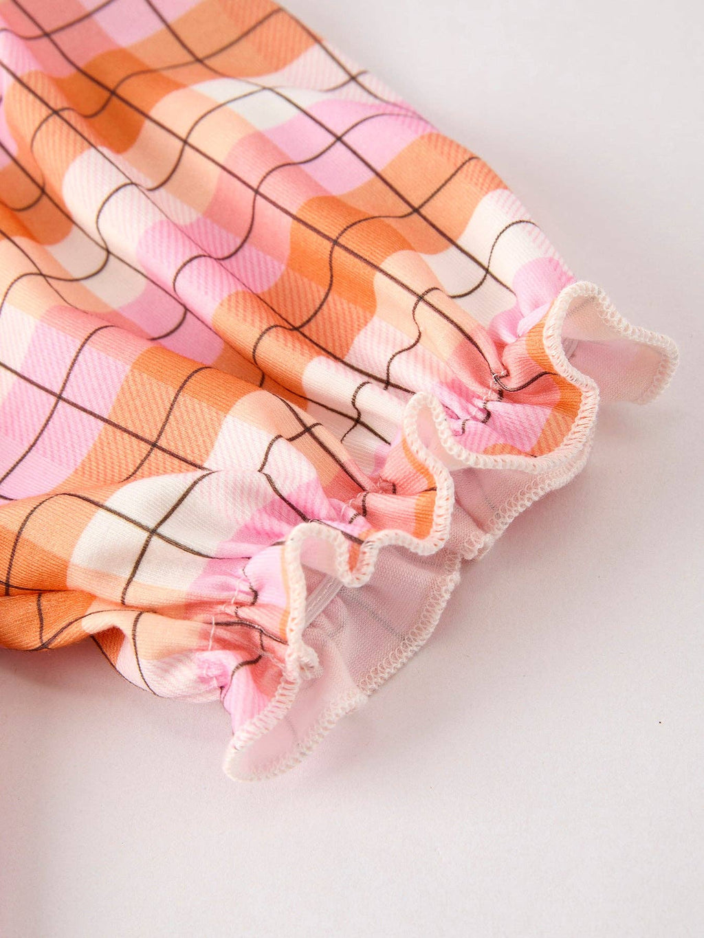 Pumpkin Bow Ghost Smock Embroidered Plaid Girls Dress