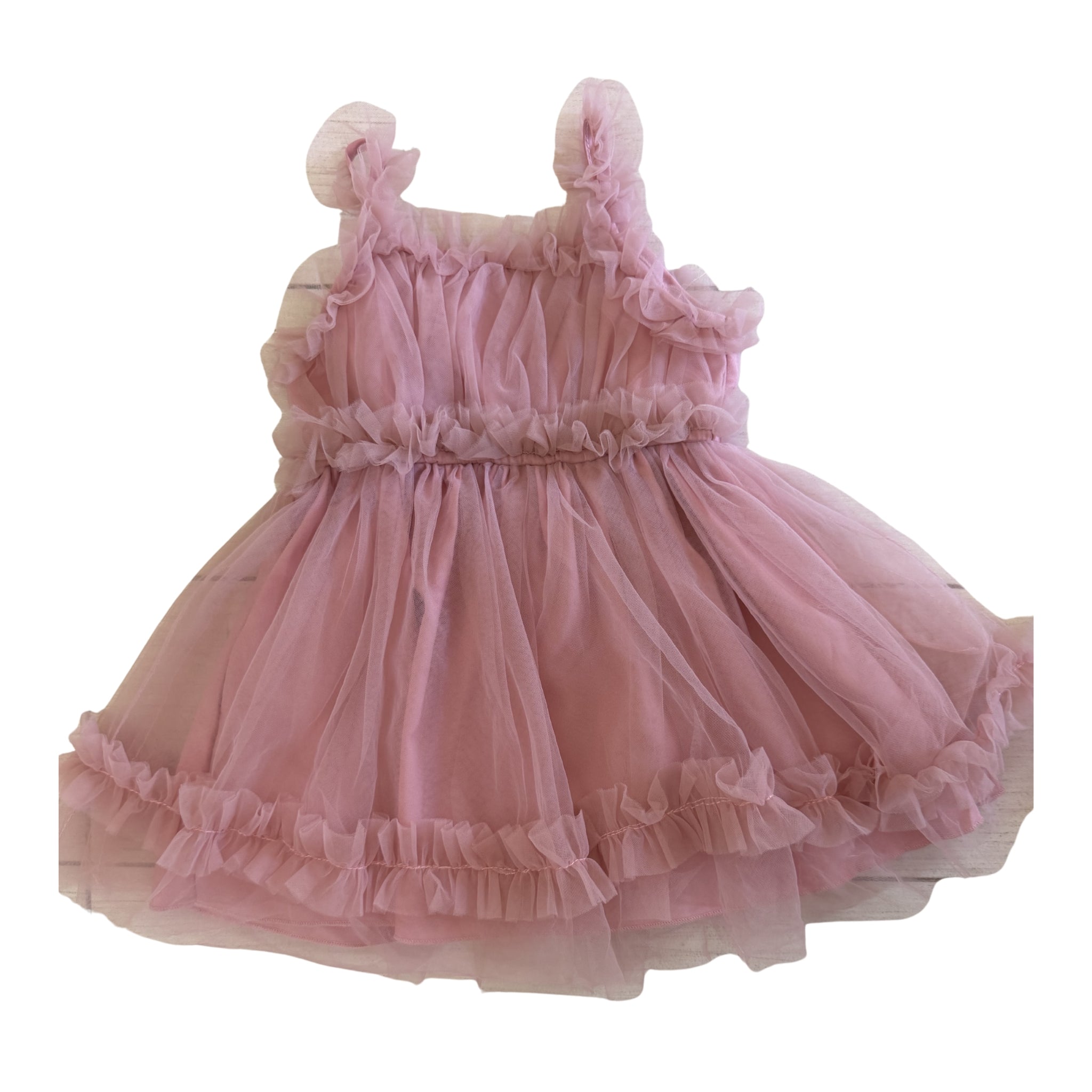 Baby GIrl Soft Pink Ruffle Hem Party Dress