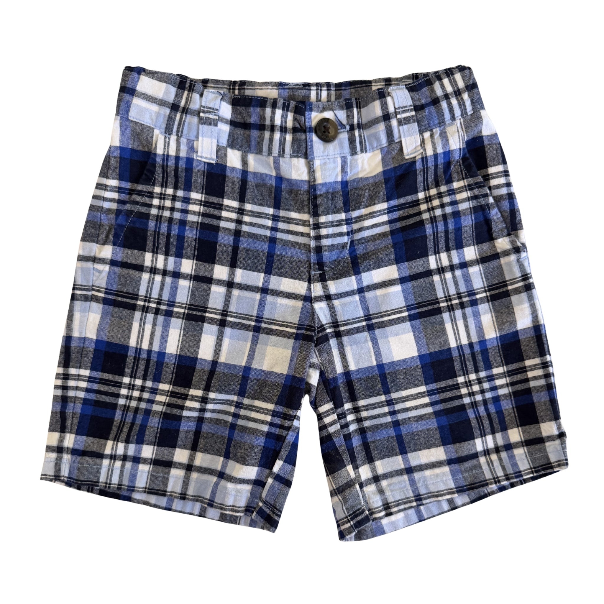 Toddler Boys Black & Blue Plaid Shorts