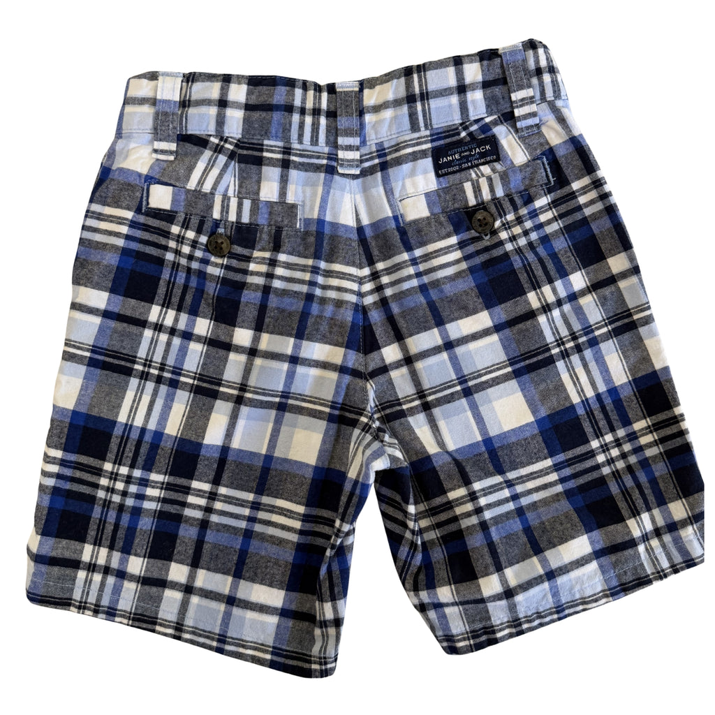 Toddler Boys Black & Blue Plaid Shorts