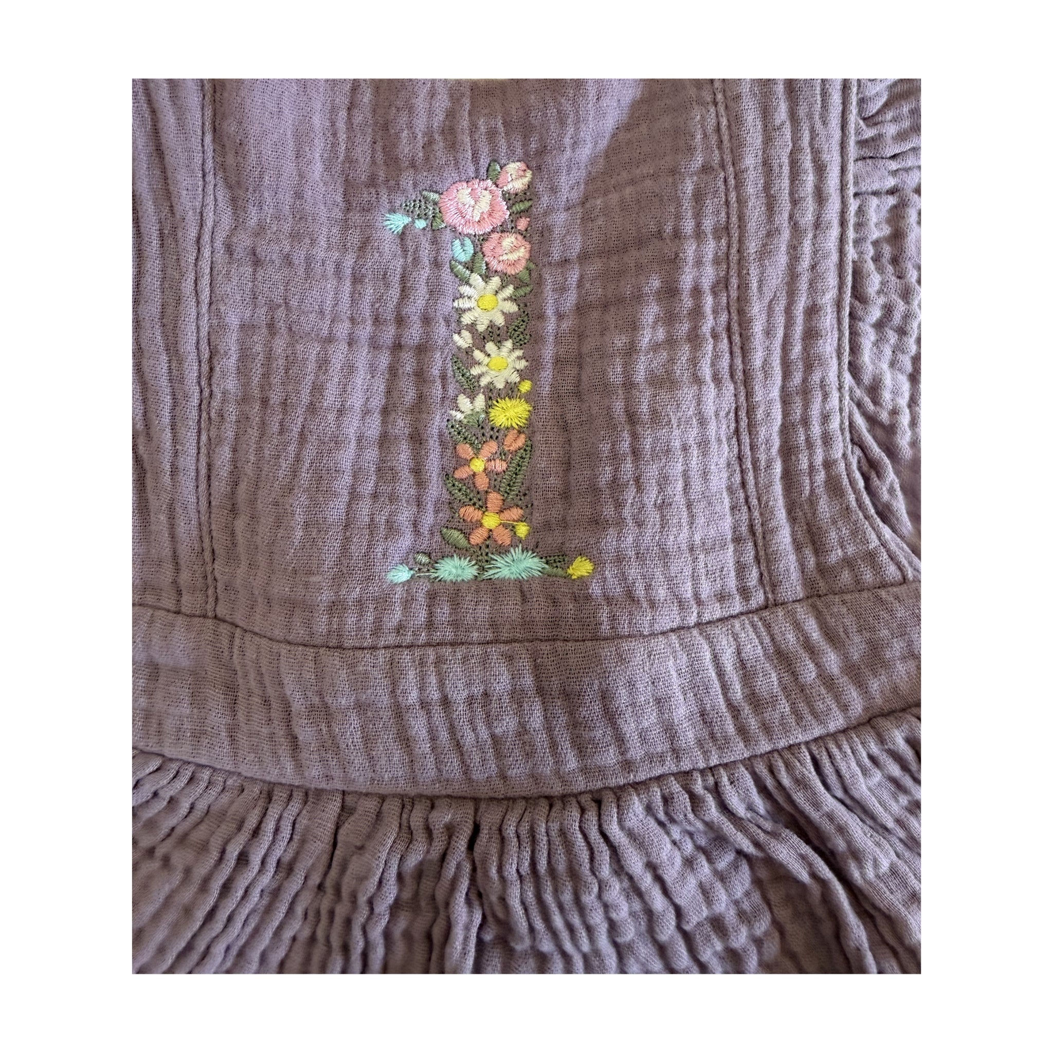 Floral Baby GIrl's 1st Birthday Embroidered Birthday Romper