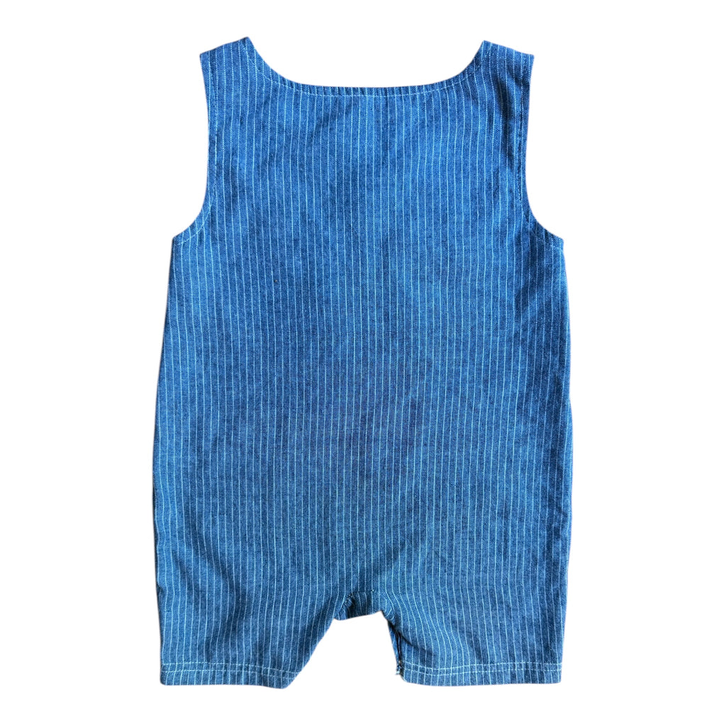 Toddler Boy Chambray Pinstripe Crab Romper