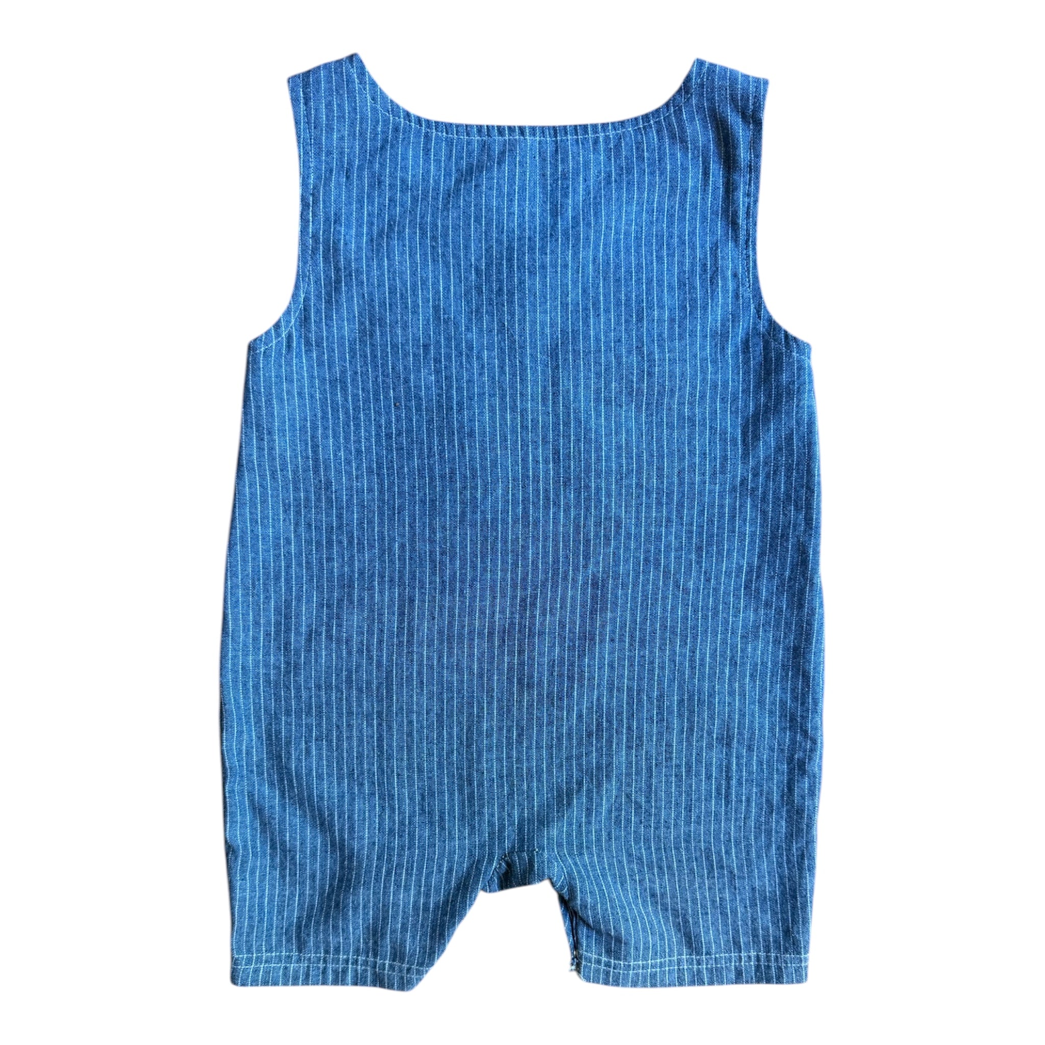 Toddler Boy Chambray Pinstripe Crab Romper