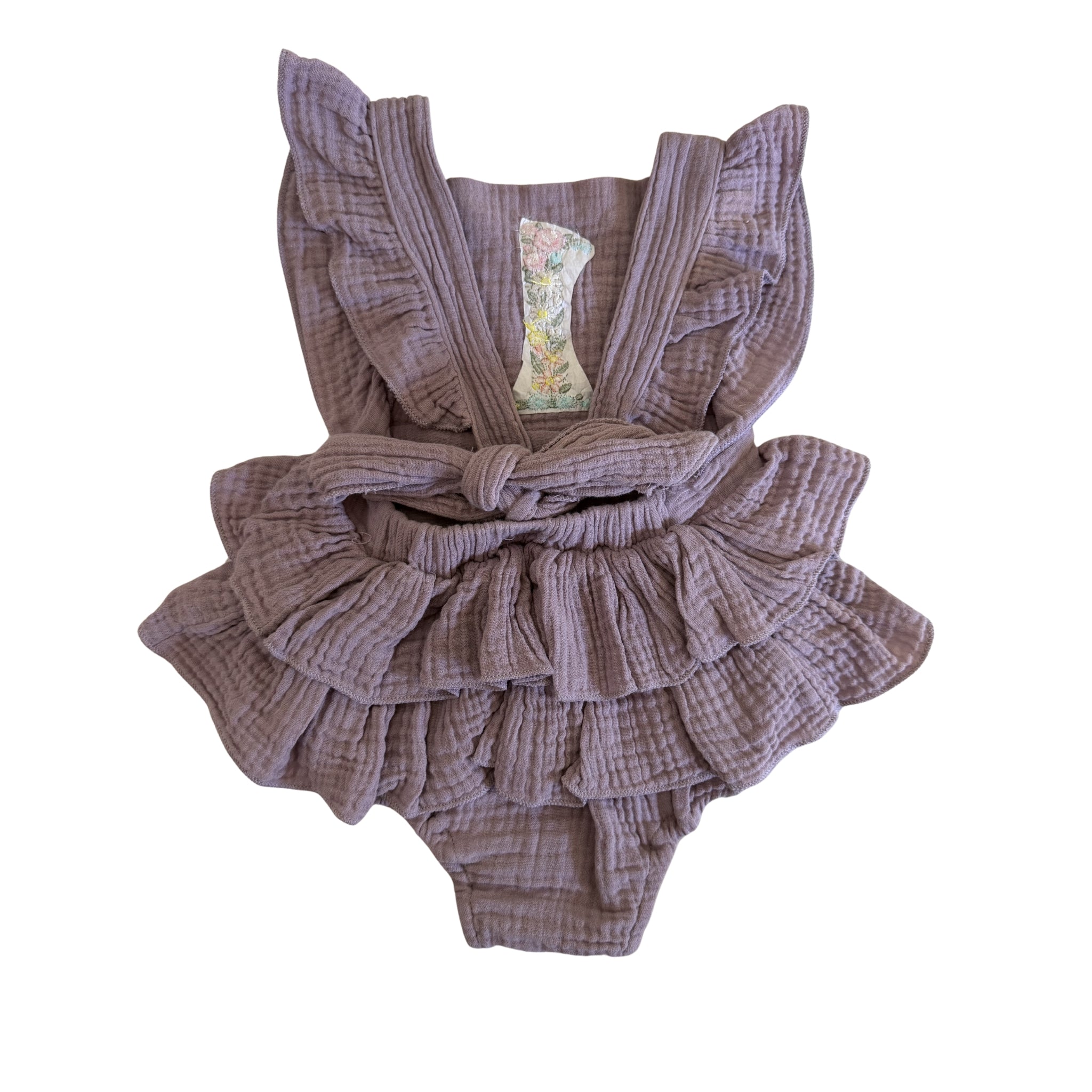 Floral Baby GIrl's 1st Birthday Embroidered Birthday Romper