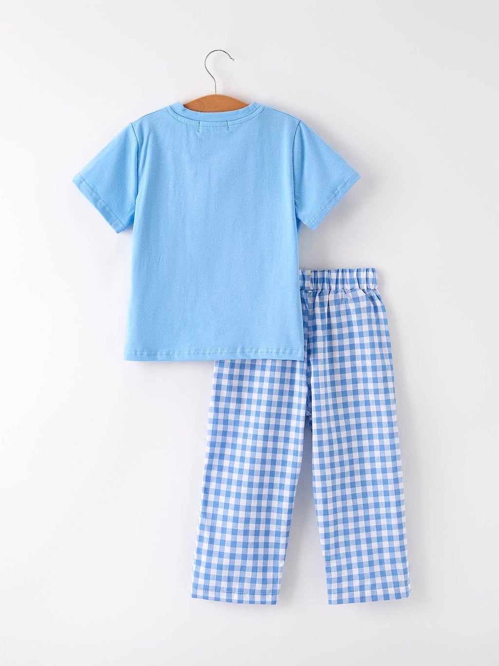 Fall Thanksgiving& Halloween Blue Pumpkin Smock Embroidery Baby Boy'Set