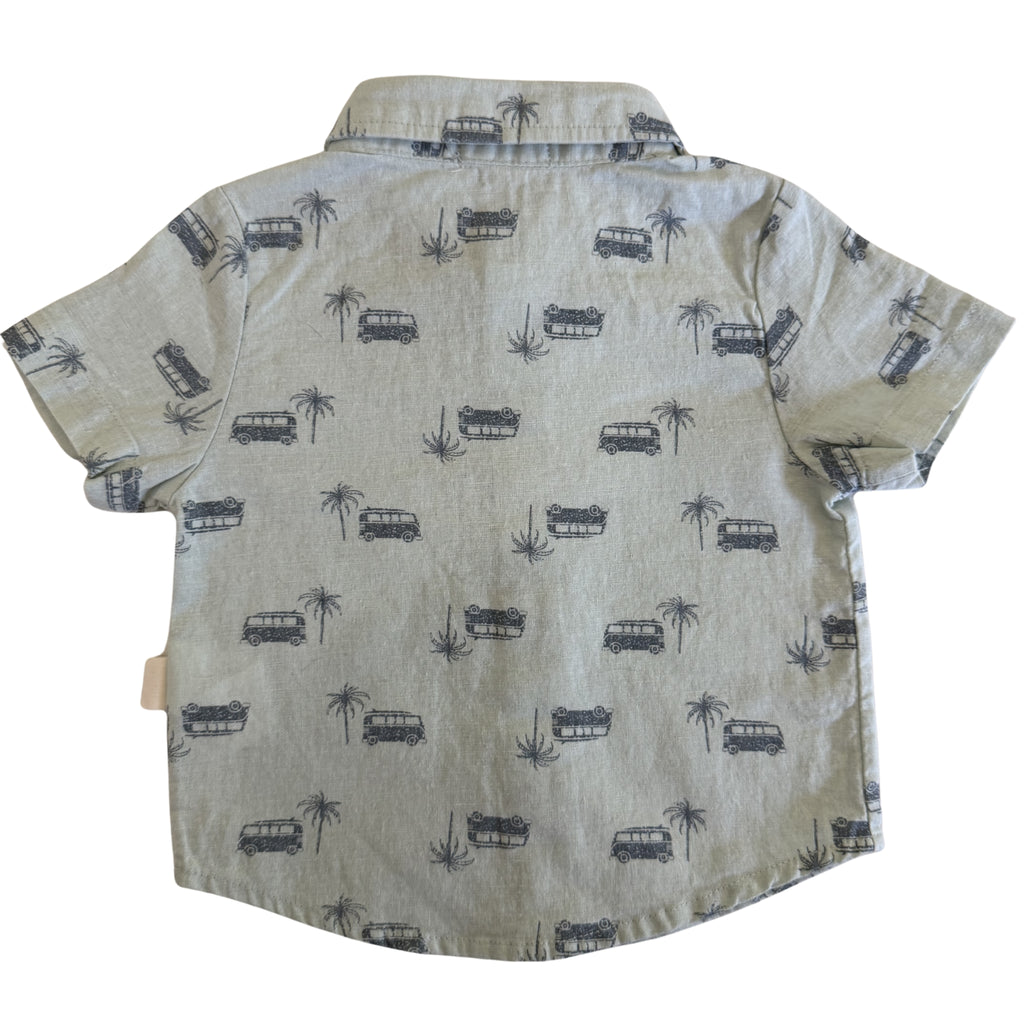 Toddler Boy Short Sleeved Button Down Shirt
