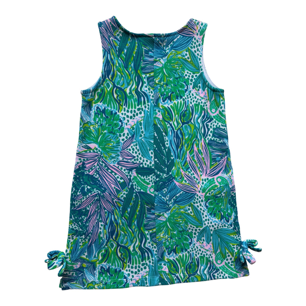 Girls Lilly Pulitzer Green & Blue Tropical Print Shift Dress