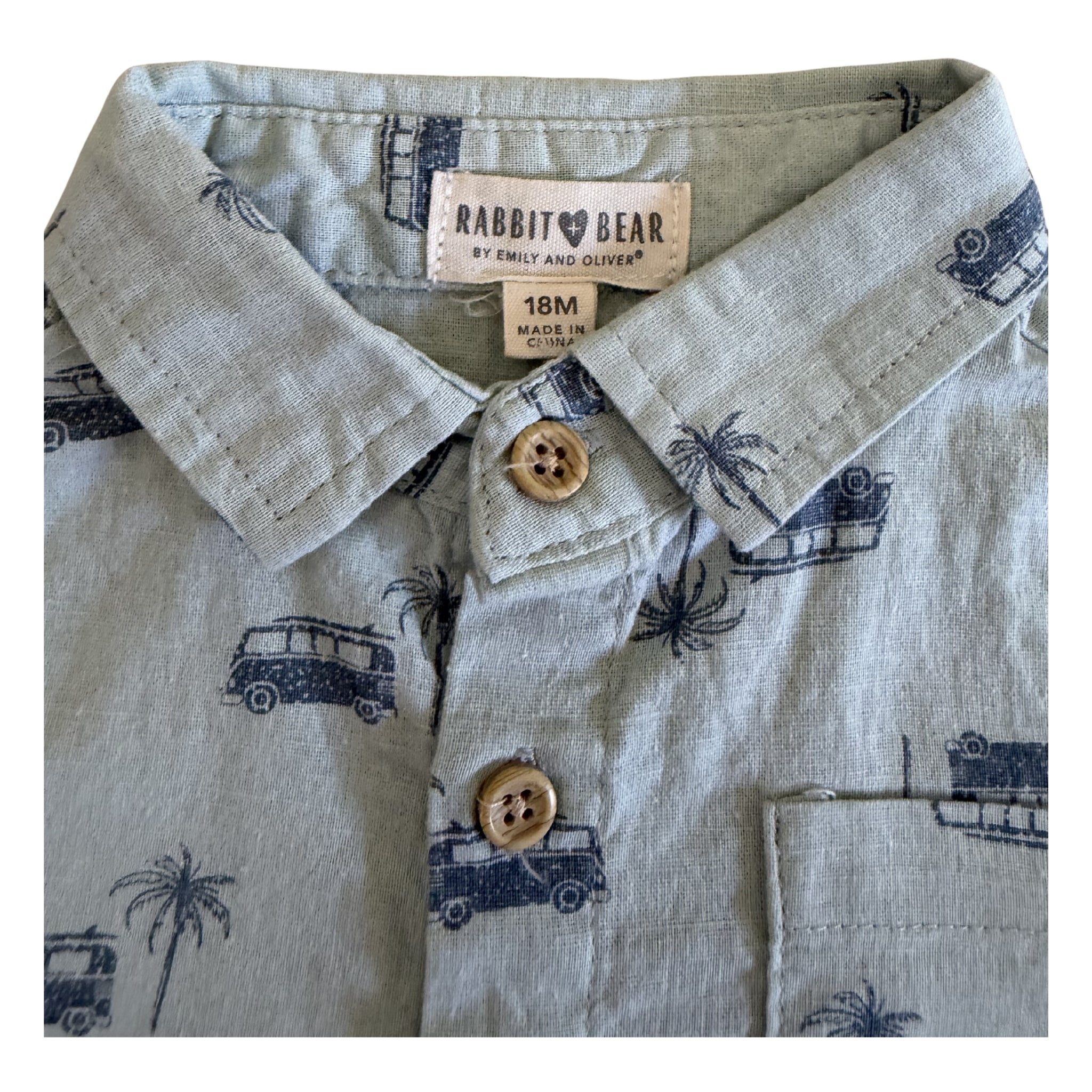 Toddler Boy Short Sleeved Button Down Shirt