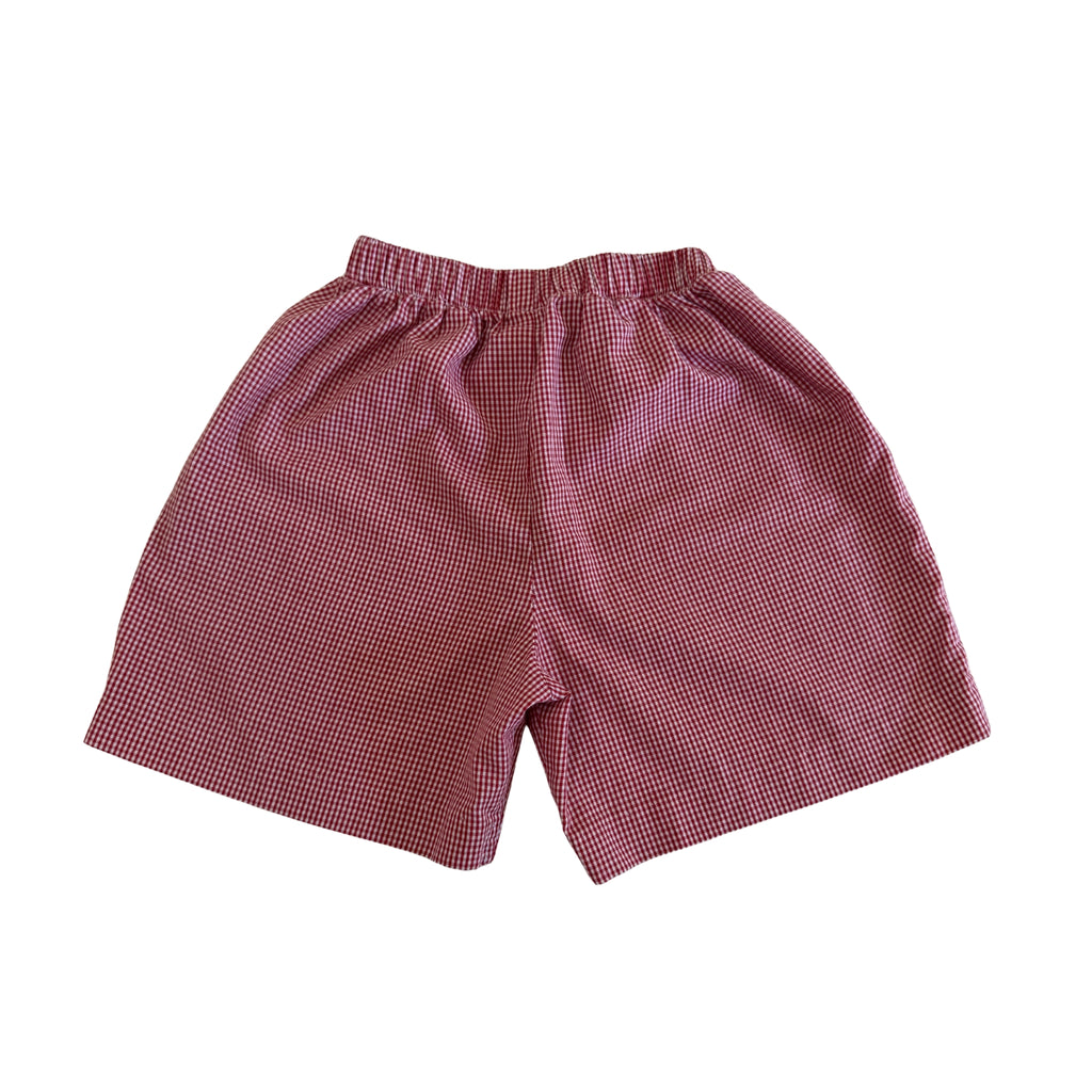 Red Check Toddler Boy Pull-On Shorts