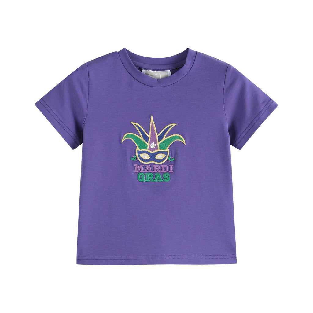 Purple Mardi Gras Applique Shirt and Shorts Set