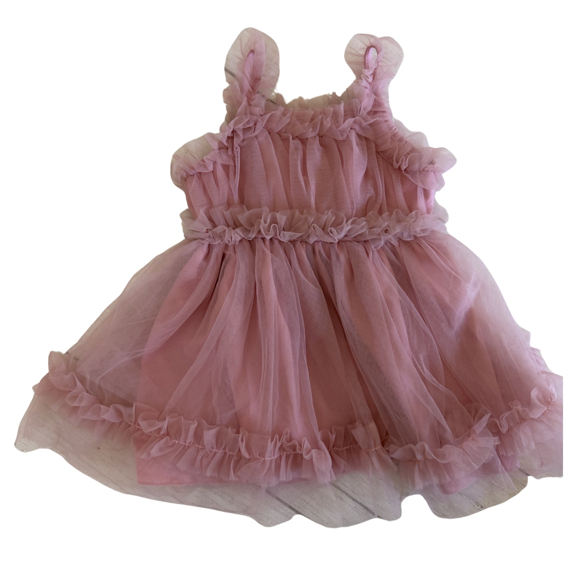 Baby GIrl Soft Pink Ruffle Hem Party Dress