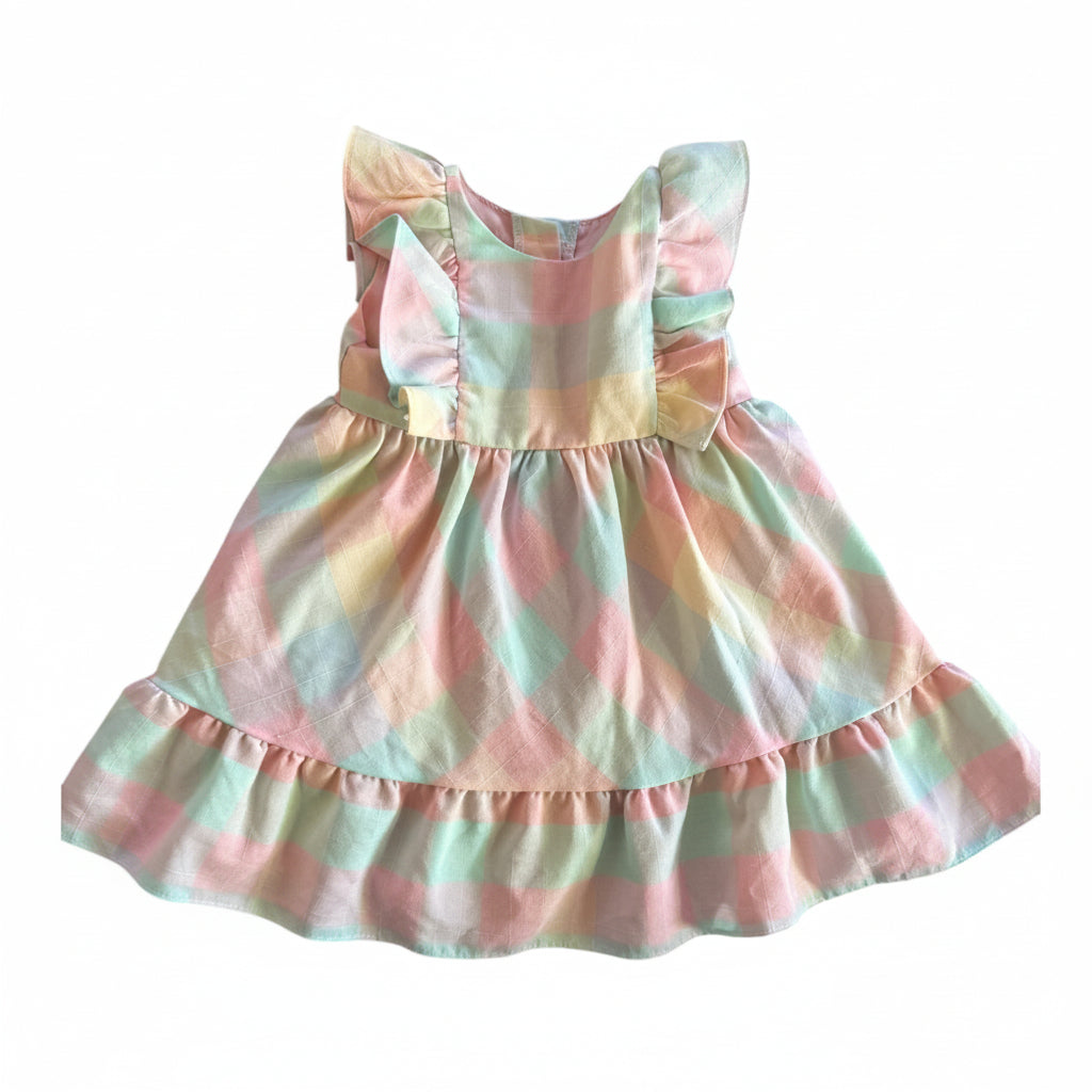 Toddler Girls Plaid Pastel Twirl Dress