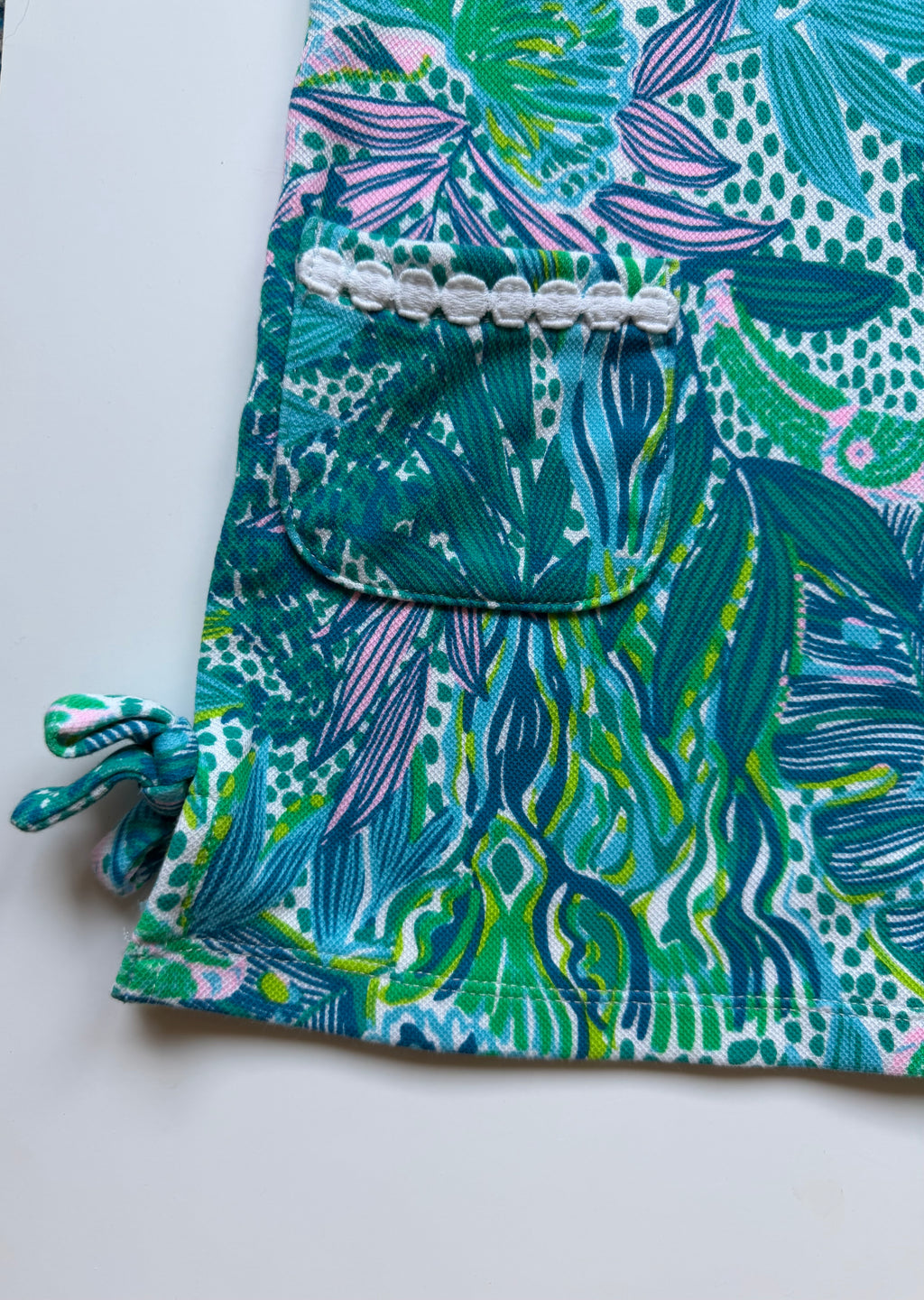 Girls Lilly Pulitzer Green & Blue Tropical Print Shift Dress