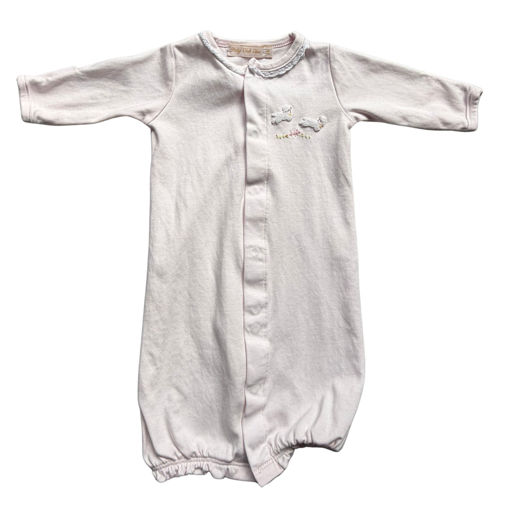 Light Pink Embroidered Lamb Preemie Gown