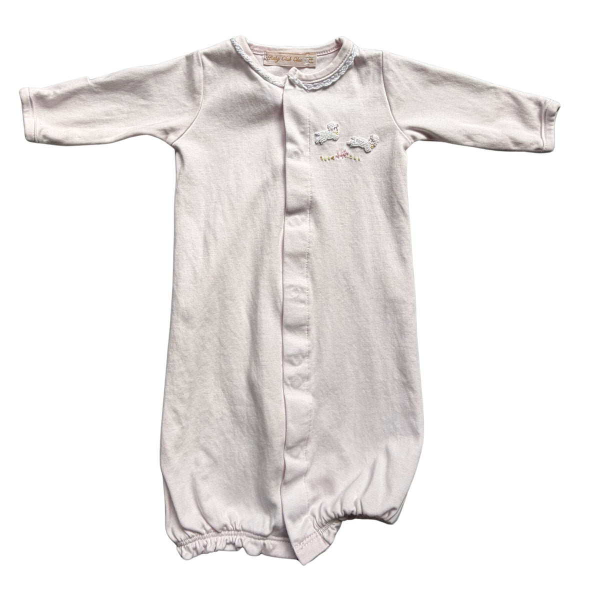 Light Pink Embroidered Lamb Preemie Gown