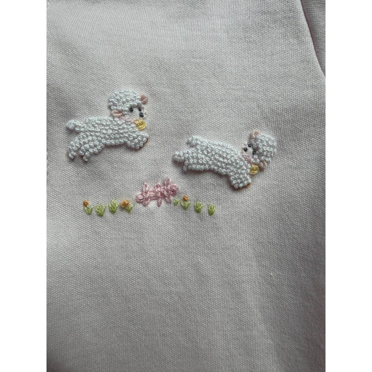 Light Pink Embroidered Lamb Preemie Gown