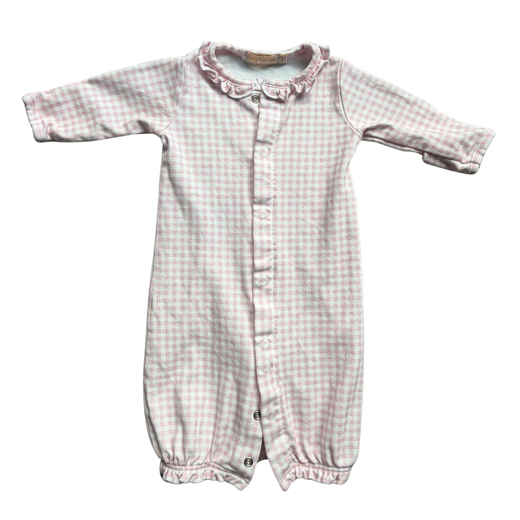 Pink Gingham Ruffle Preemie Gown