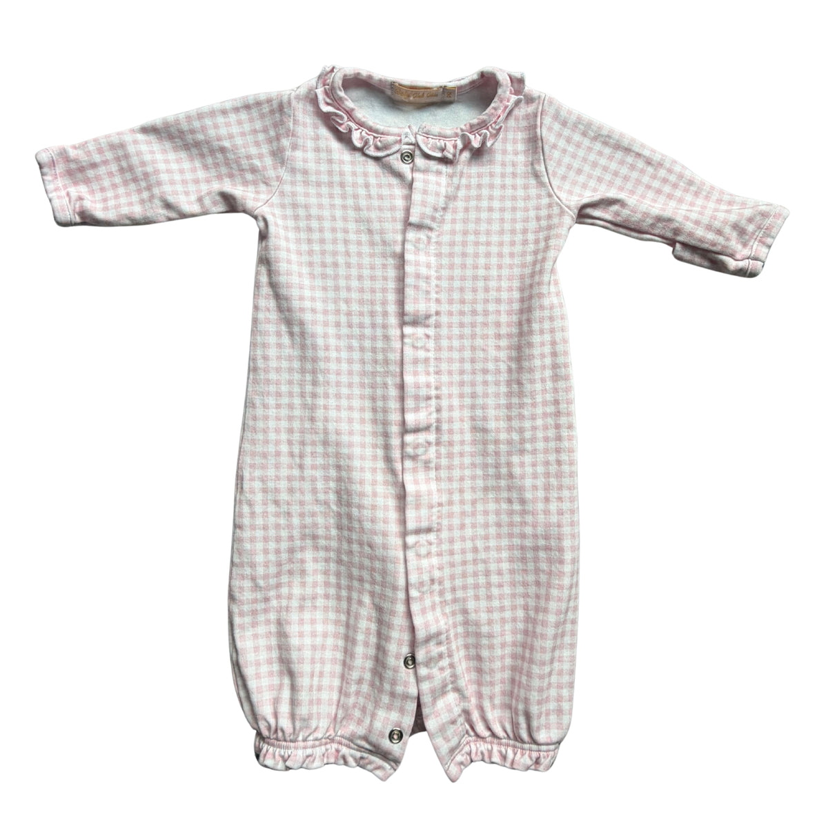 Pink Gingham Ruffle Preemie Gown
