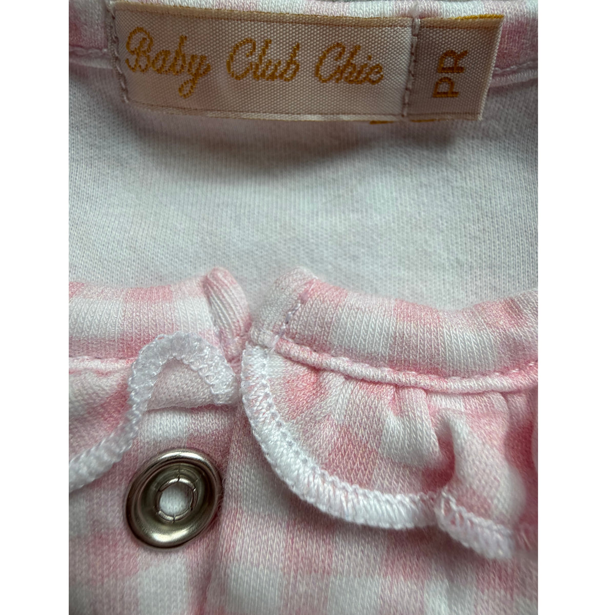 Pink Gingham Ruffle Preemie Gown