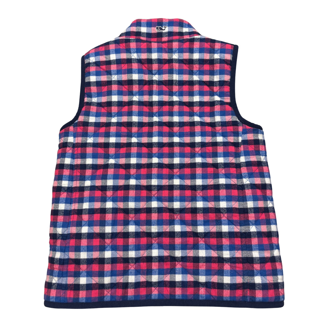 Vineyard Vines Kids’ Reversible Navy Fleece & Plaid Vest