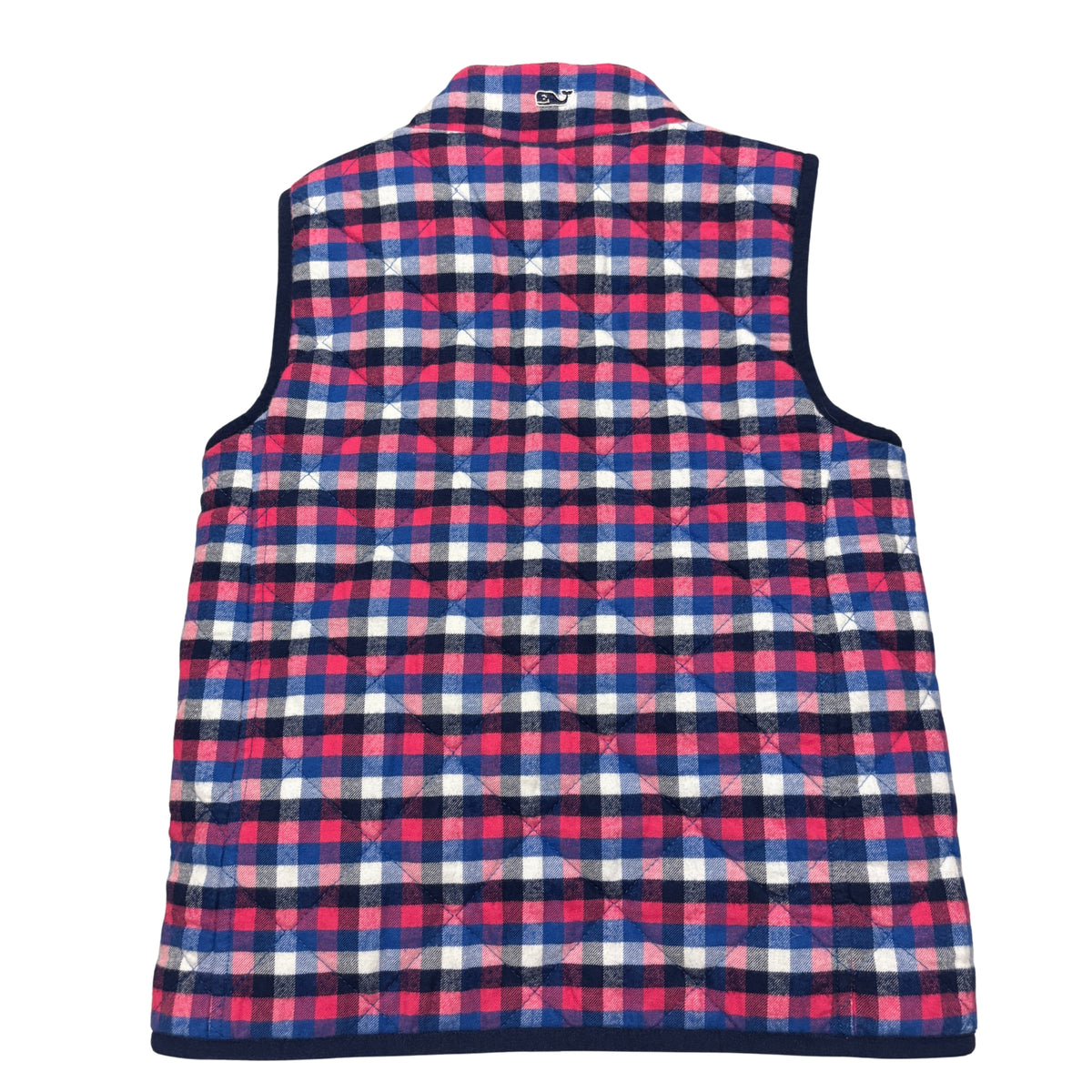 Vineyard Vines Kids’ Reversible Navy Fleece & Plaid Vest
