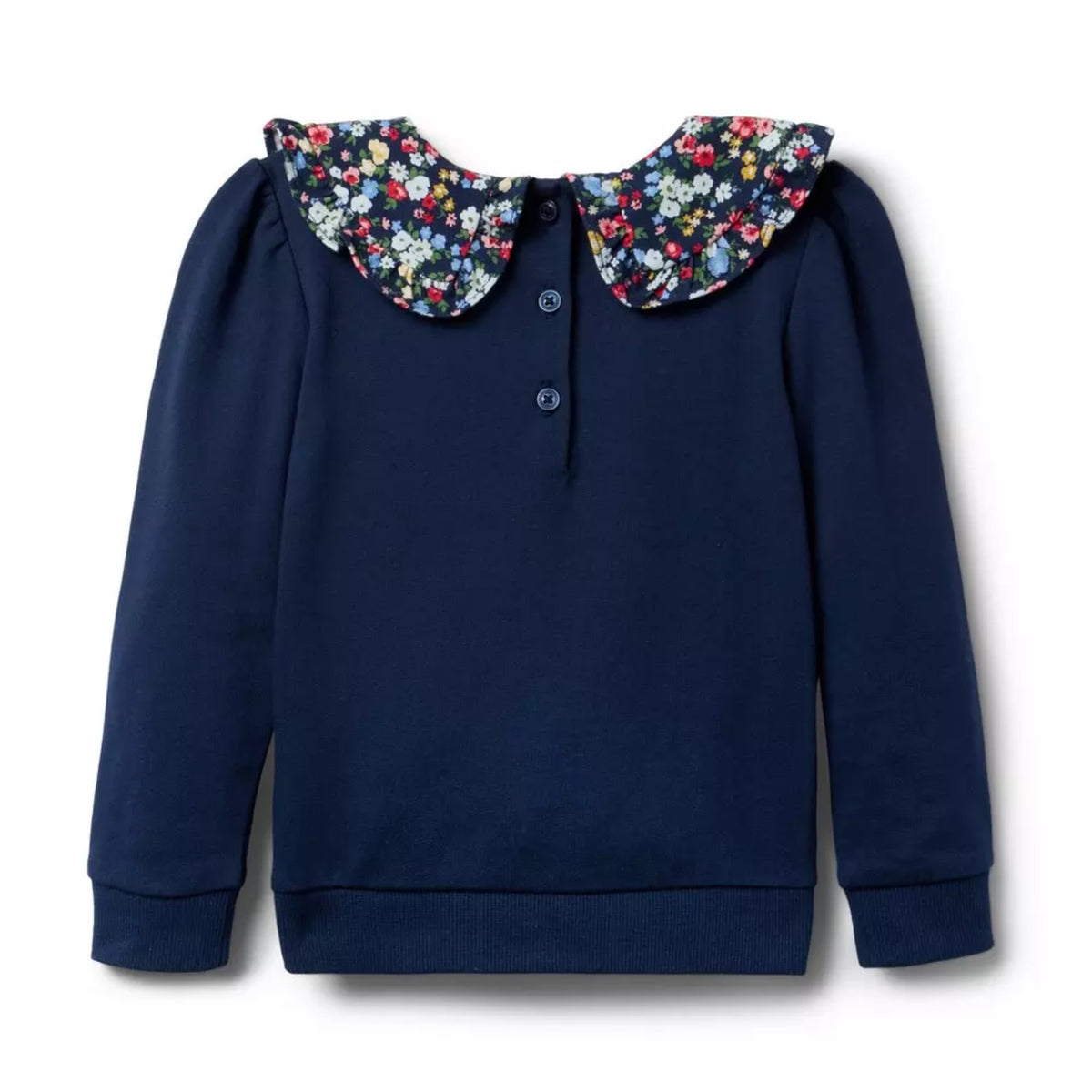 Janie and Jack Girls' Ditsy Collared Sweatshirt