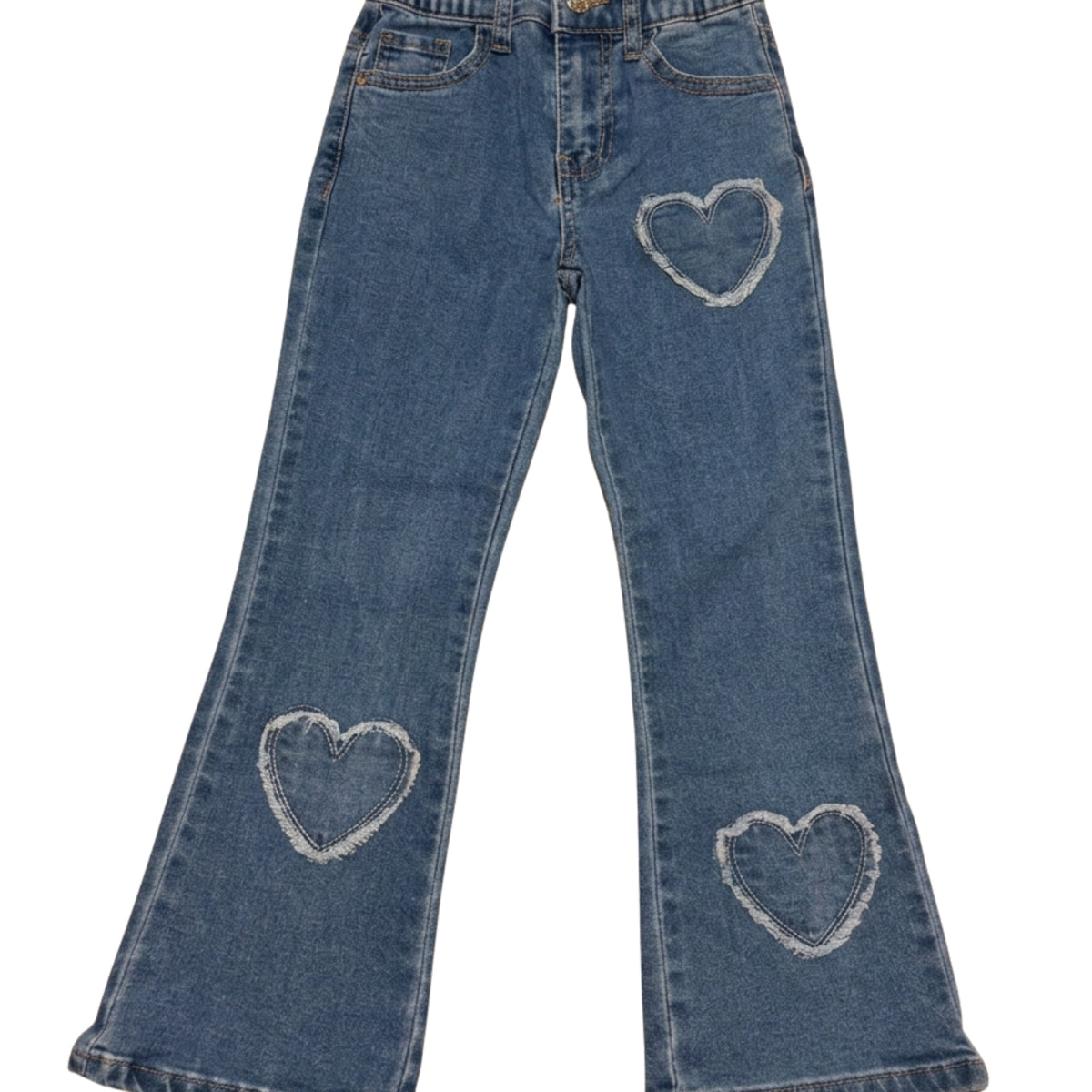 GoGo Star Girls’ Heart Patch Wide-Leg Jeans