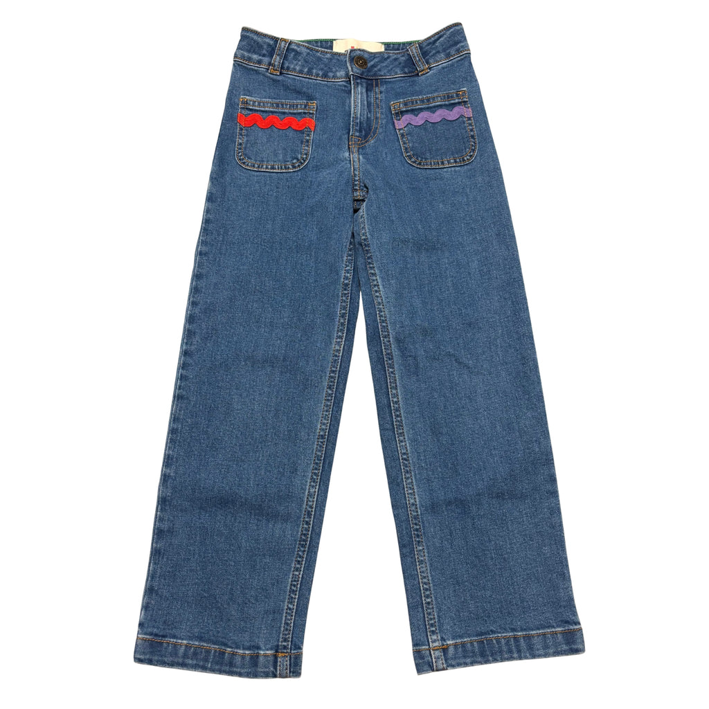 Mini Boden Girls’ Ric-Rac Pocket Wide-Leg Jeans