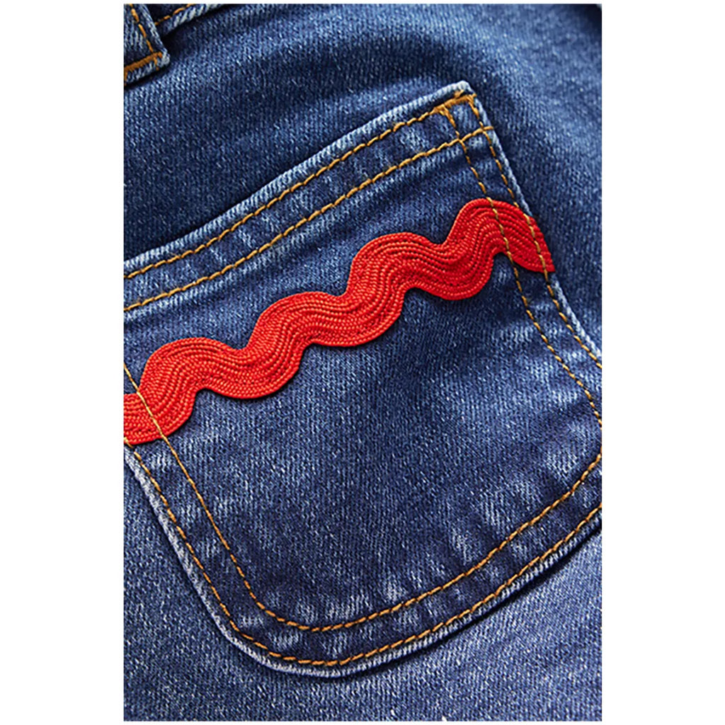 Mini Boden Girls’ Ric-Rac Pocket Wide-Leg Jeans