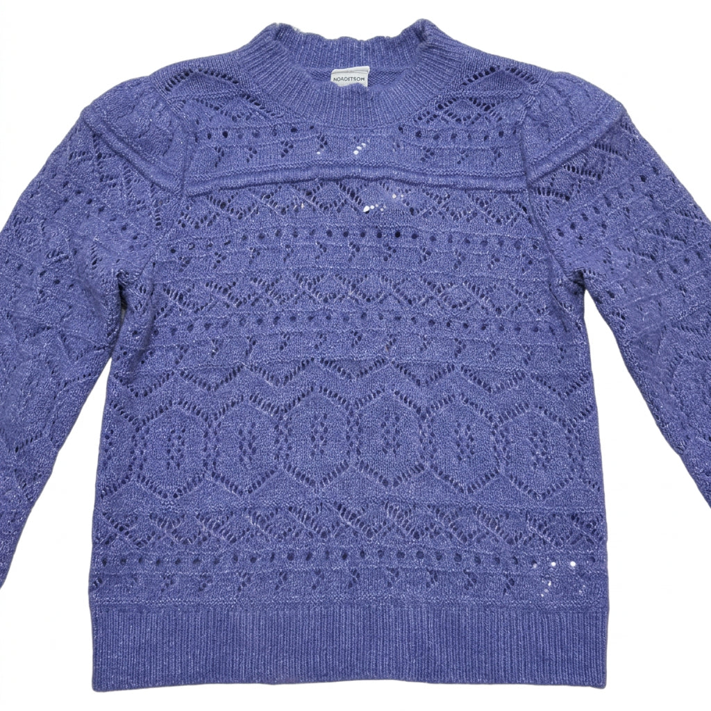 Nordstrom Girls’ Purple Pointelle Sweater