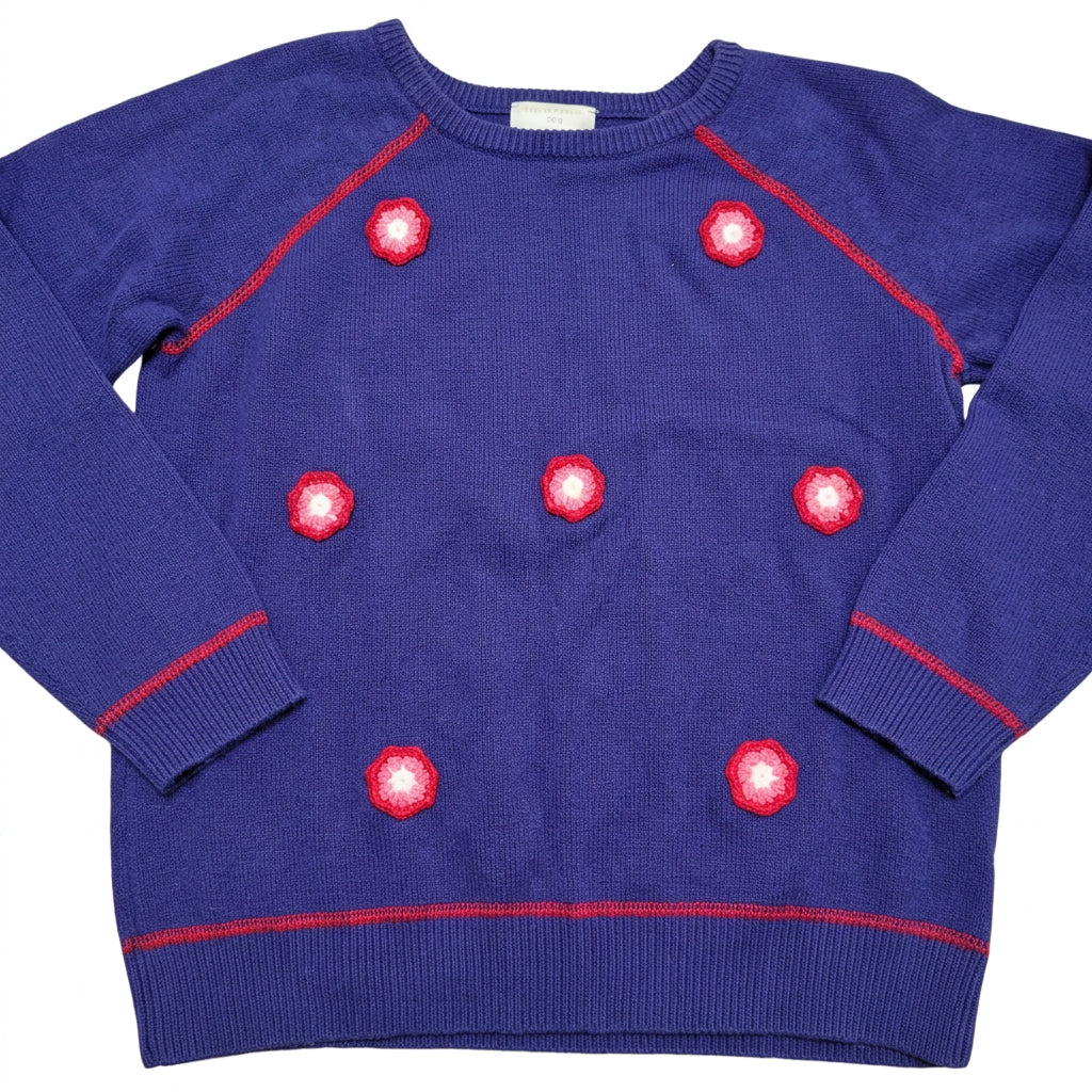 Hanna Andersson Girls’ Purple Floral Sweater