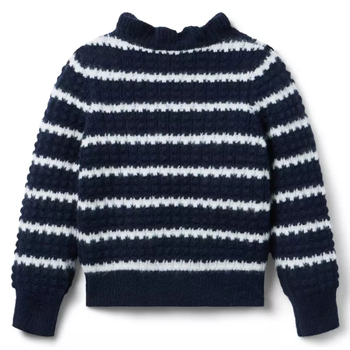 Janie and Jack Girls' Navy & White Striped Knit Sweater
