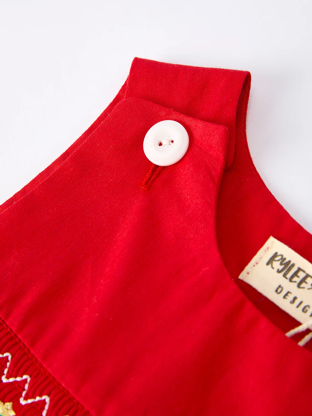 Christmas Gingerbread Embroidery Red Baby Boy Romper