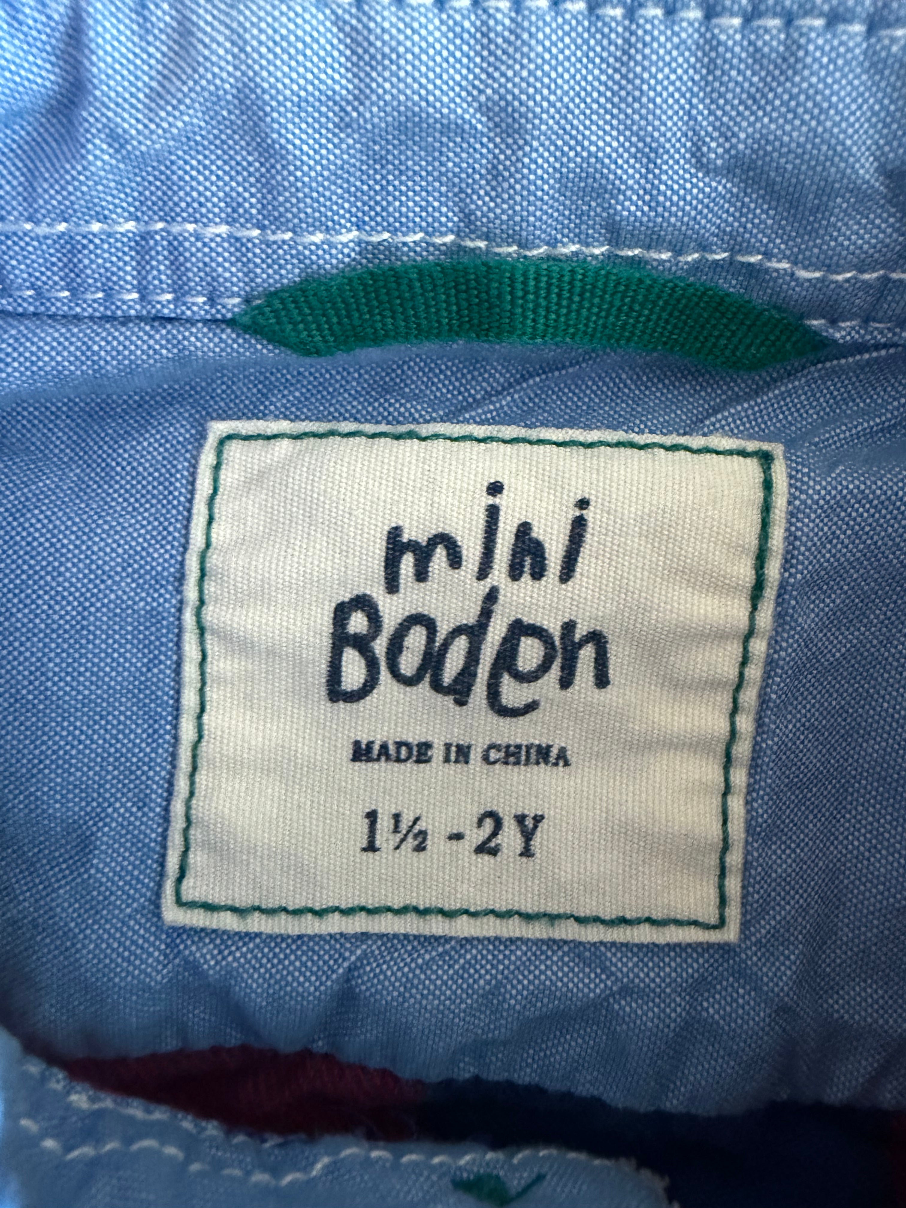 Mini Boden Red & Blue Buffalo Check Button-Down Shirt