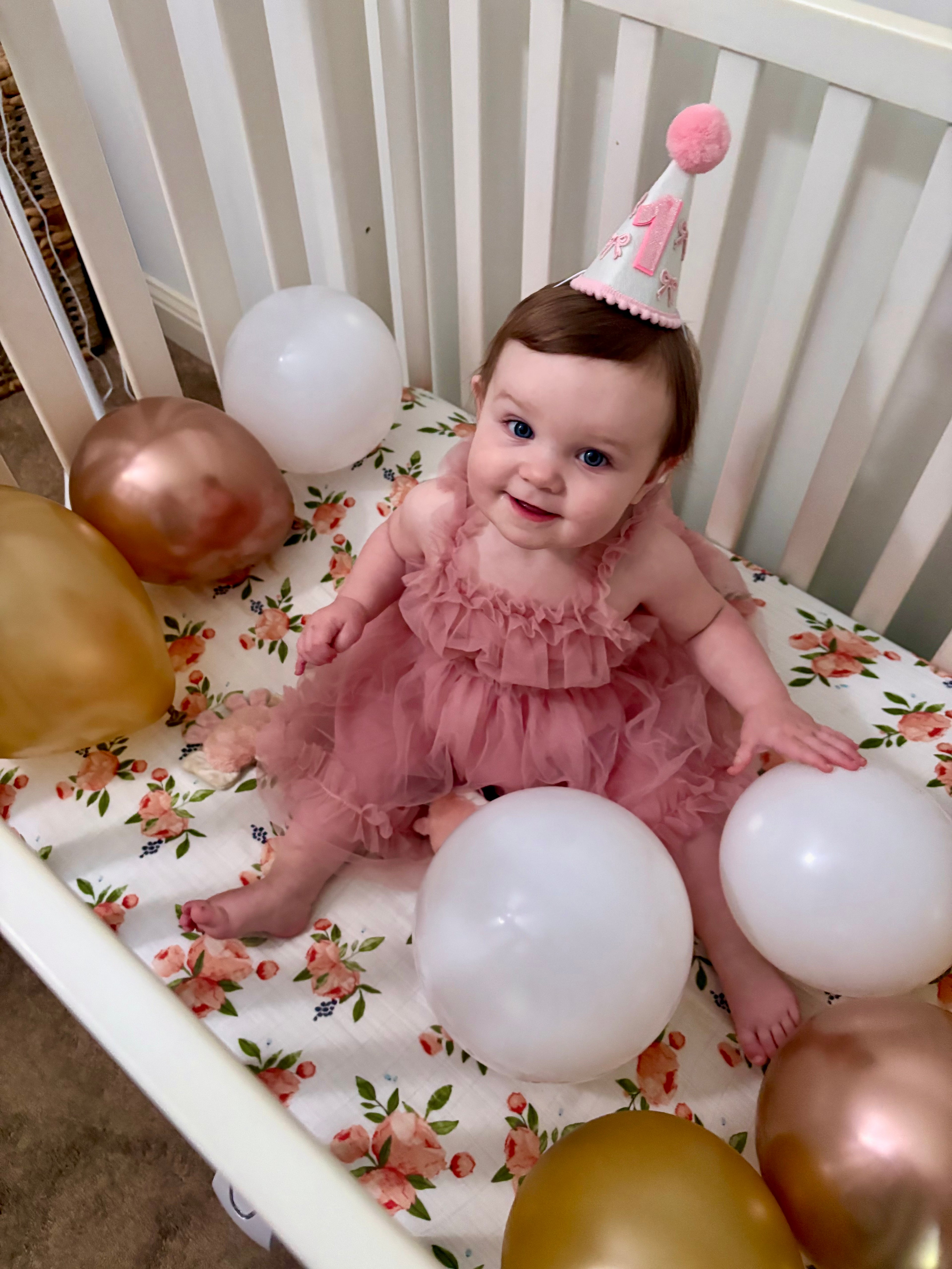 Baby GIrl Soft Pink Ruffle Hem Party Dress