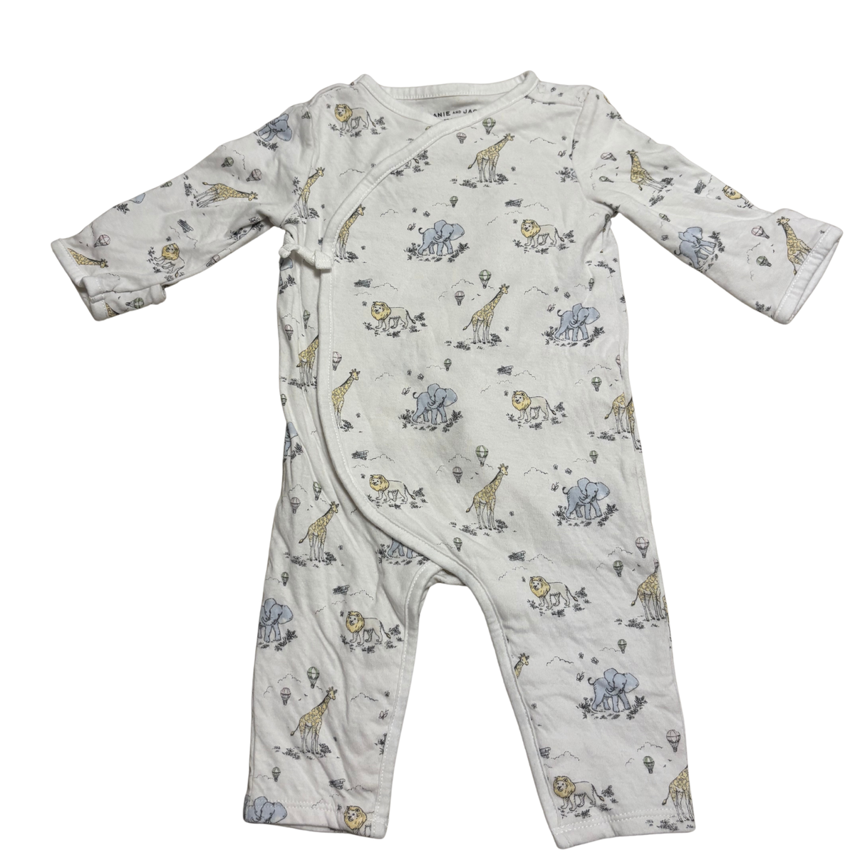 Baby Safari Toile Wrap One-Piece
