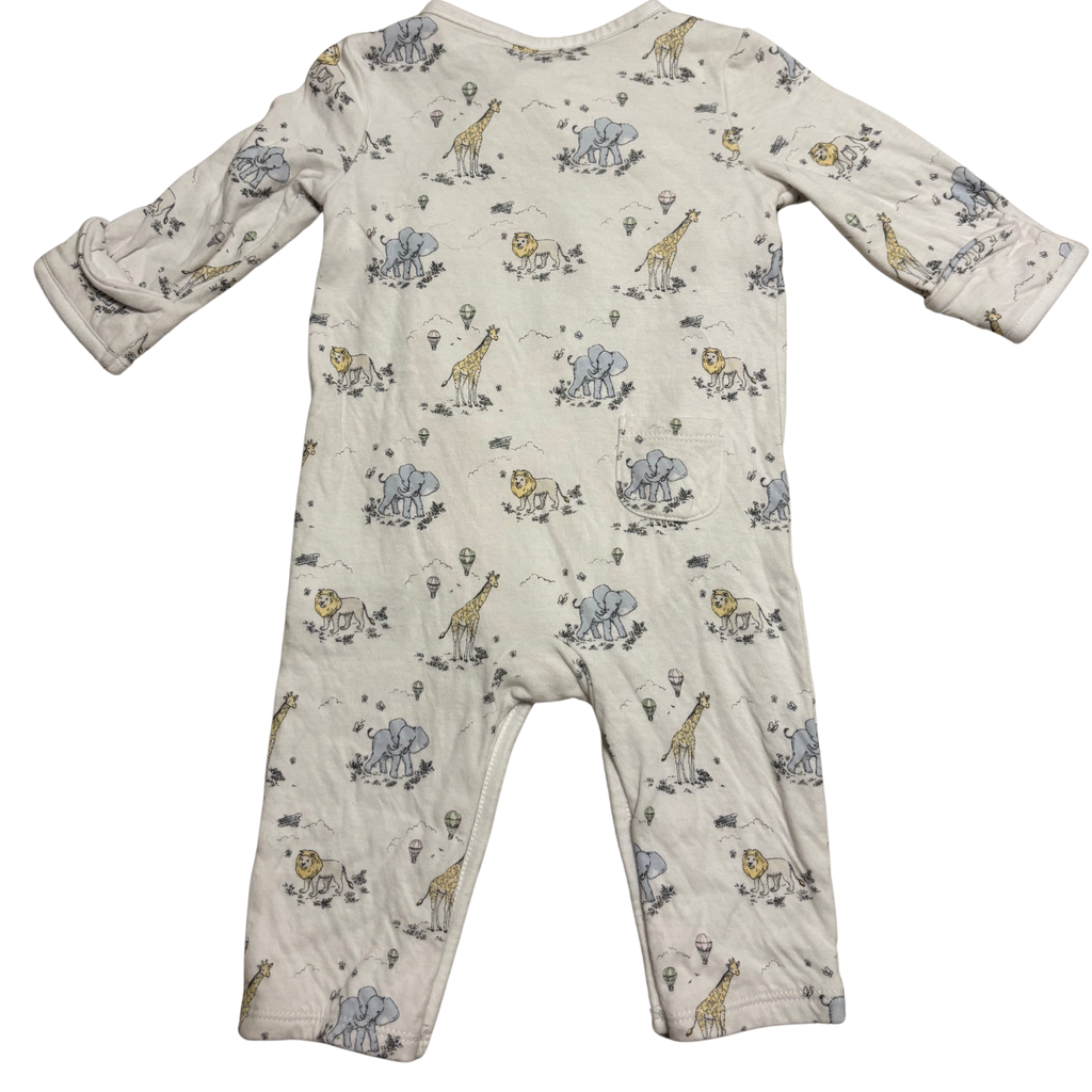 Baby Safari Toile Wrap One-Piece