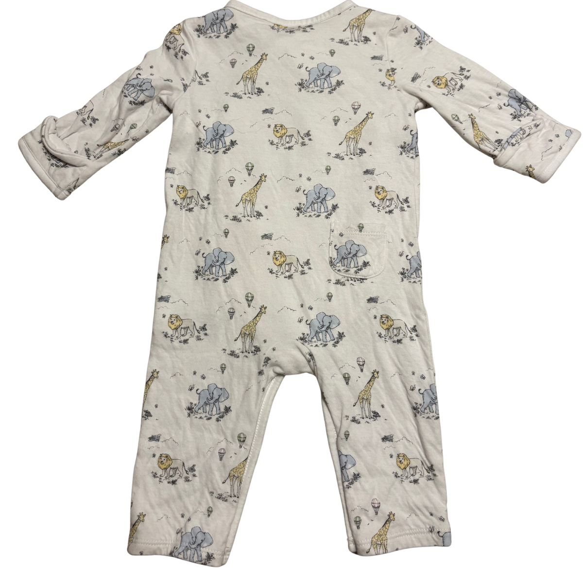 Baby Safari Toile Wrap One-Piece