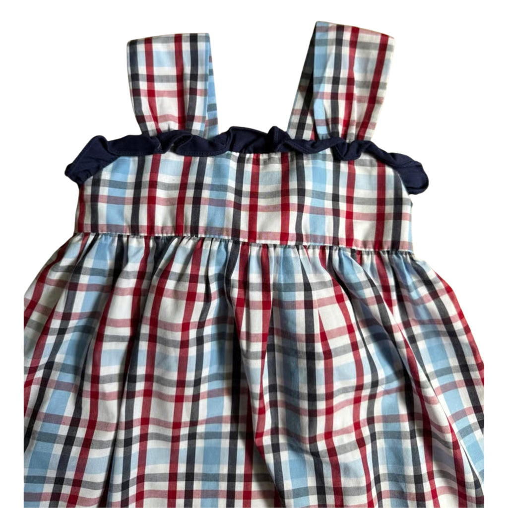 Toddler Girl Red, White & Blue Tie Back Dress