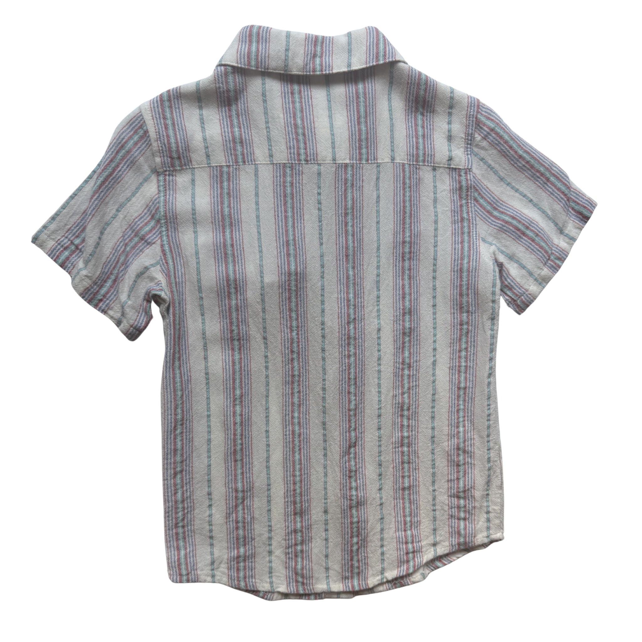 Boys Red, White & Blue Short Sleeve Button Down Shirt