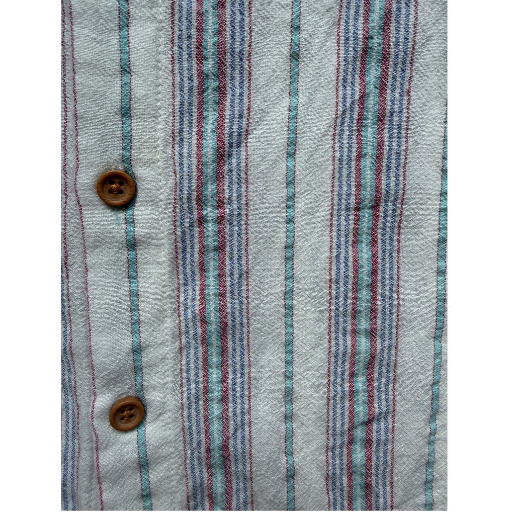 Boys Red, White & Blue Short Sleeve Button Down Shirt