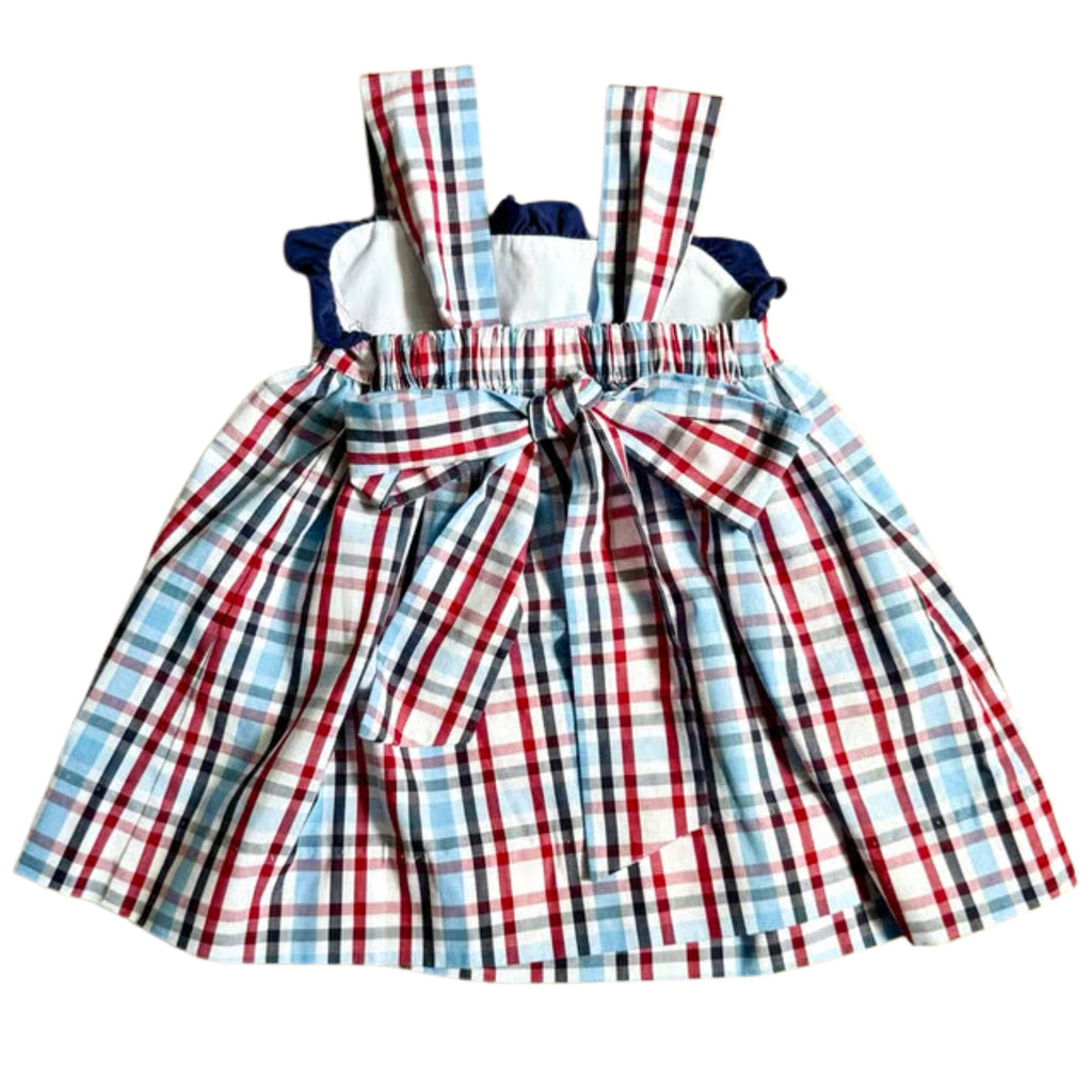 Toddler Girl Red, White & Blue Tie Back Dress