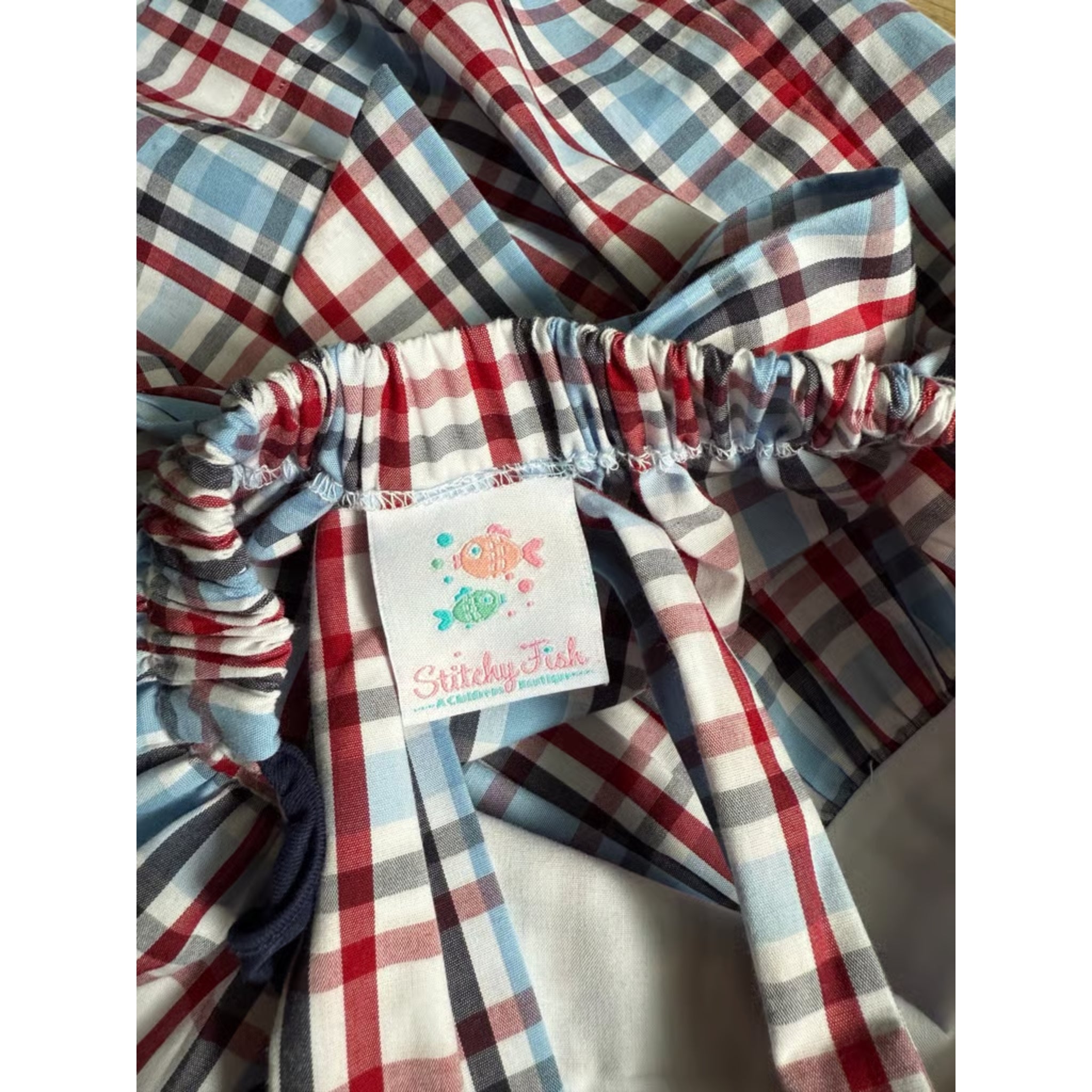 Toddler Girl Red, White & Blue Tie Back Dress