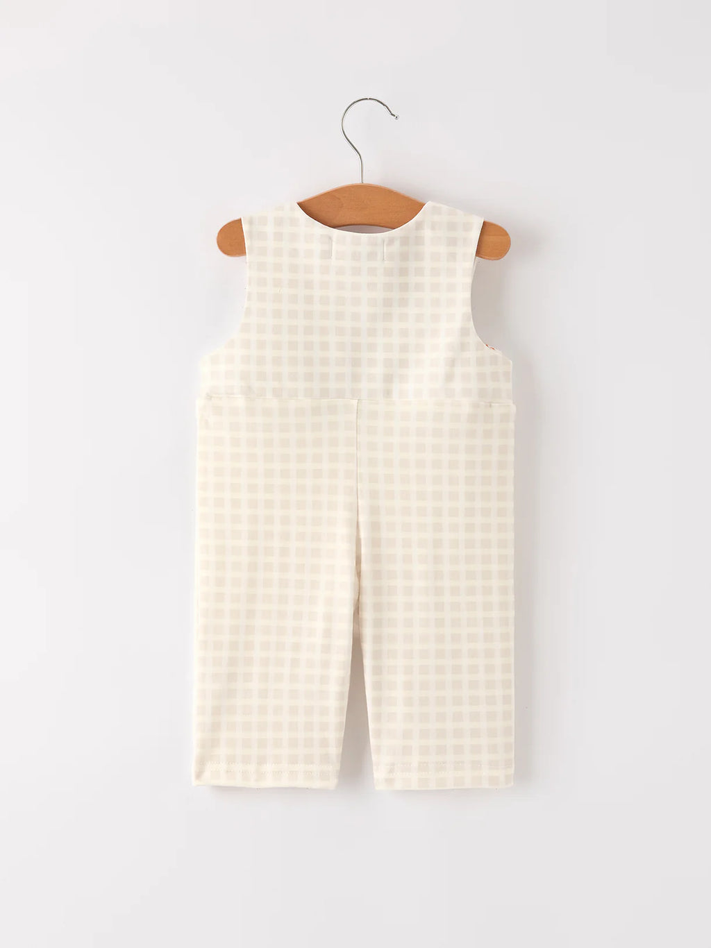 Fall Thanksgiving Apricot Plaid Turkey Embroidery Smocking Boys Romper