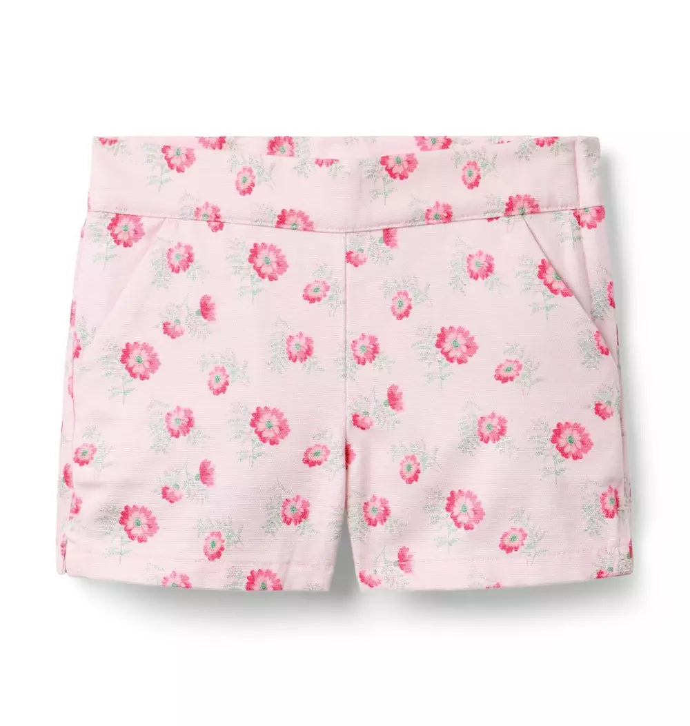 Girls Floral Canvas Short