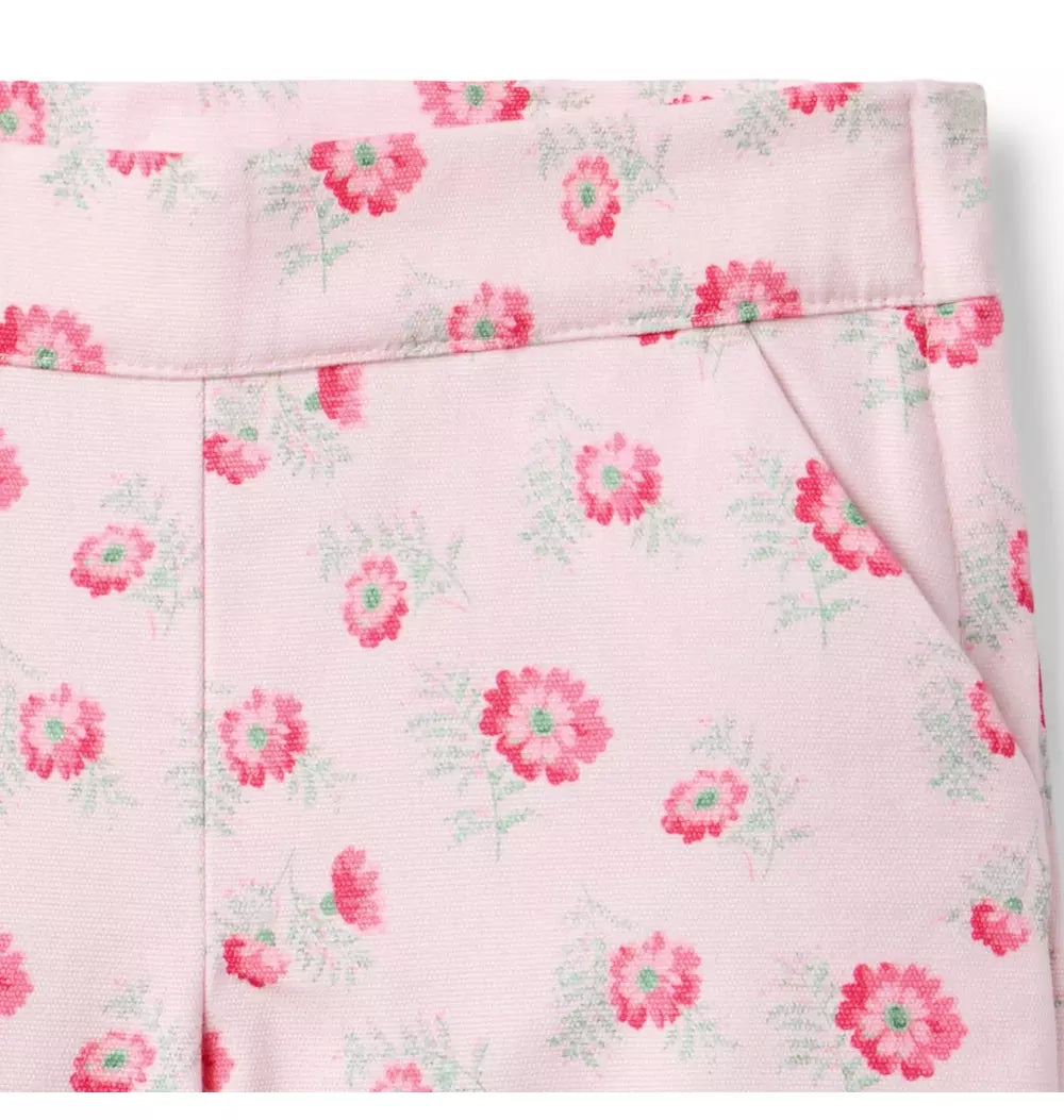 Girls Floral Canvas Short