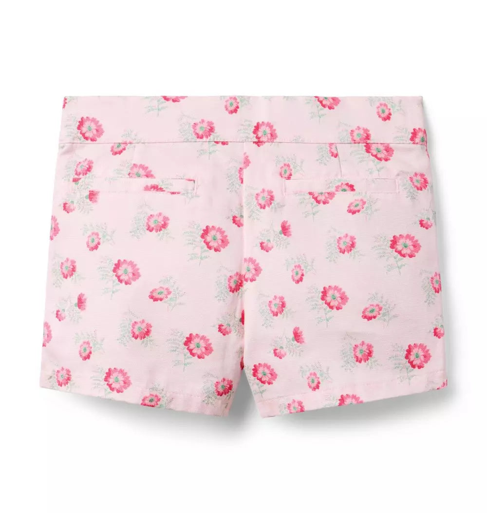 Girls Floral Canvas Short