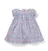 Baby Girl Red, White & Blue Ditsy Floral Collared Dress
